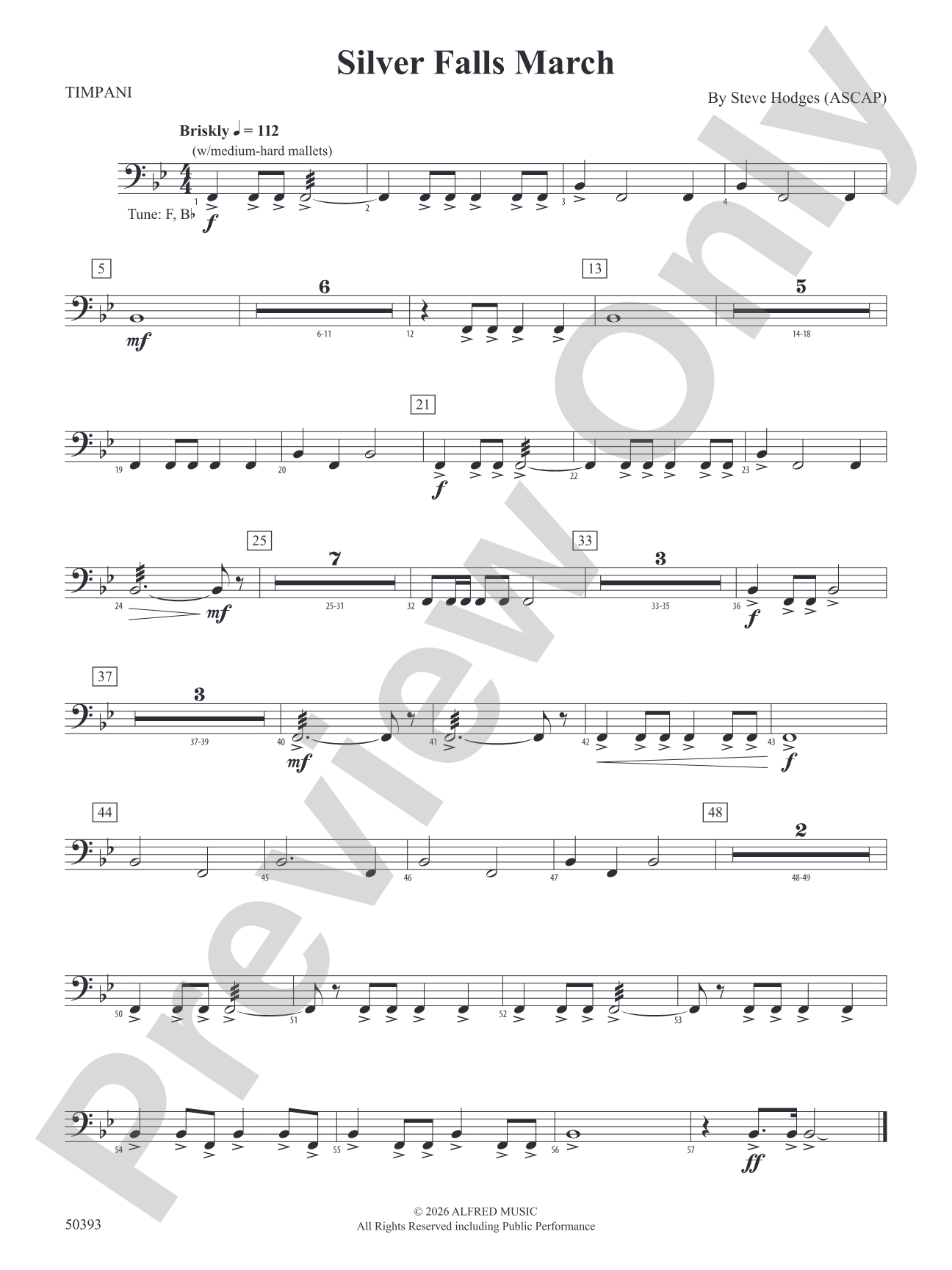 Silver Falls March: Timpani