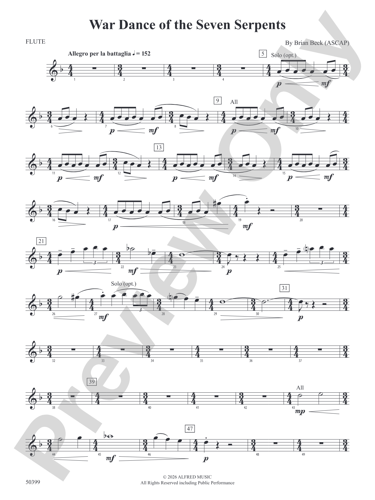 WAR DANCE OF SEVEN SERPENTS/DB: Flute