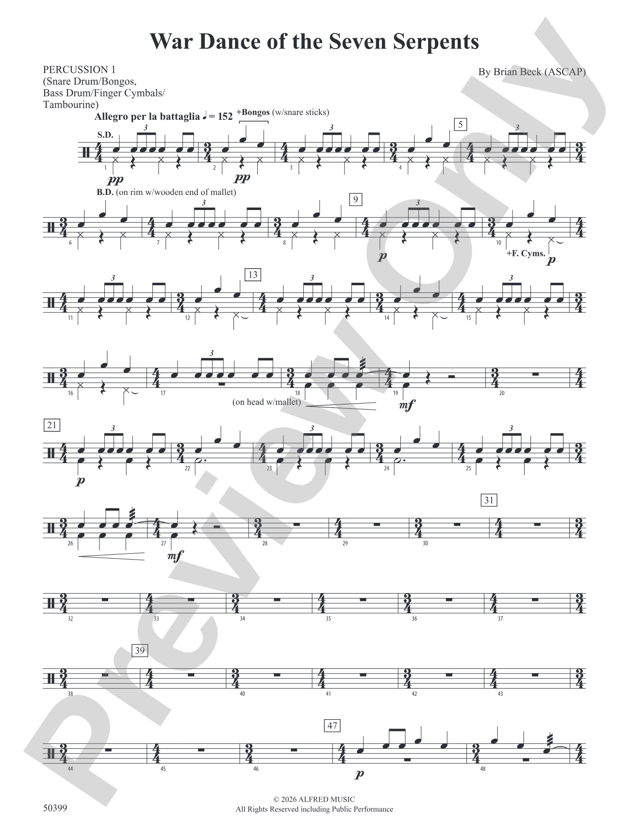 WAR DANCE OF SEVEN SERPENTS/DB: 1st Percussion