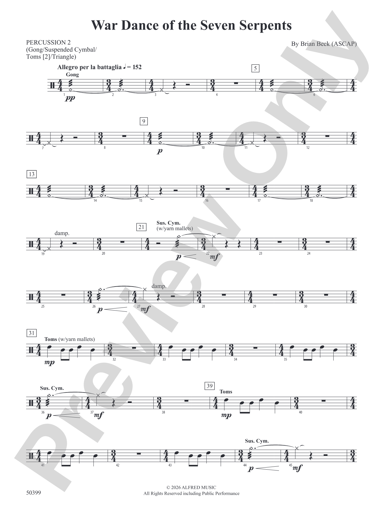 WAR DANCE OF SEVEN SERPENTS/DB: 2nd Percussion