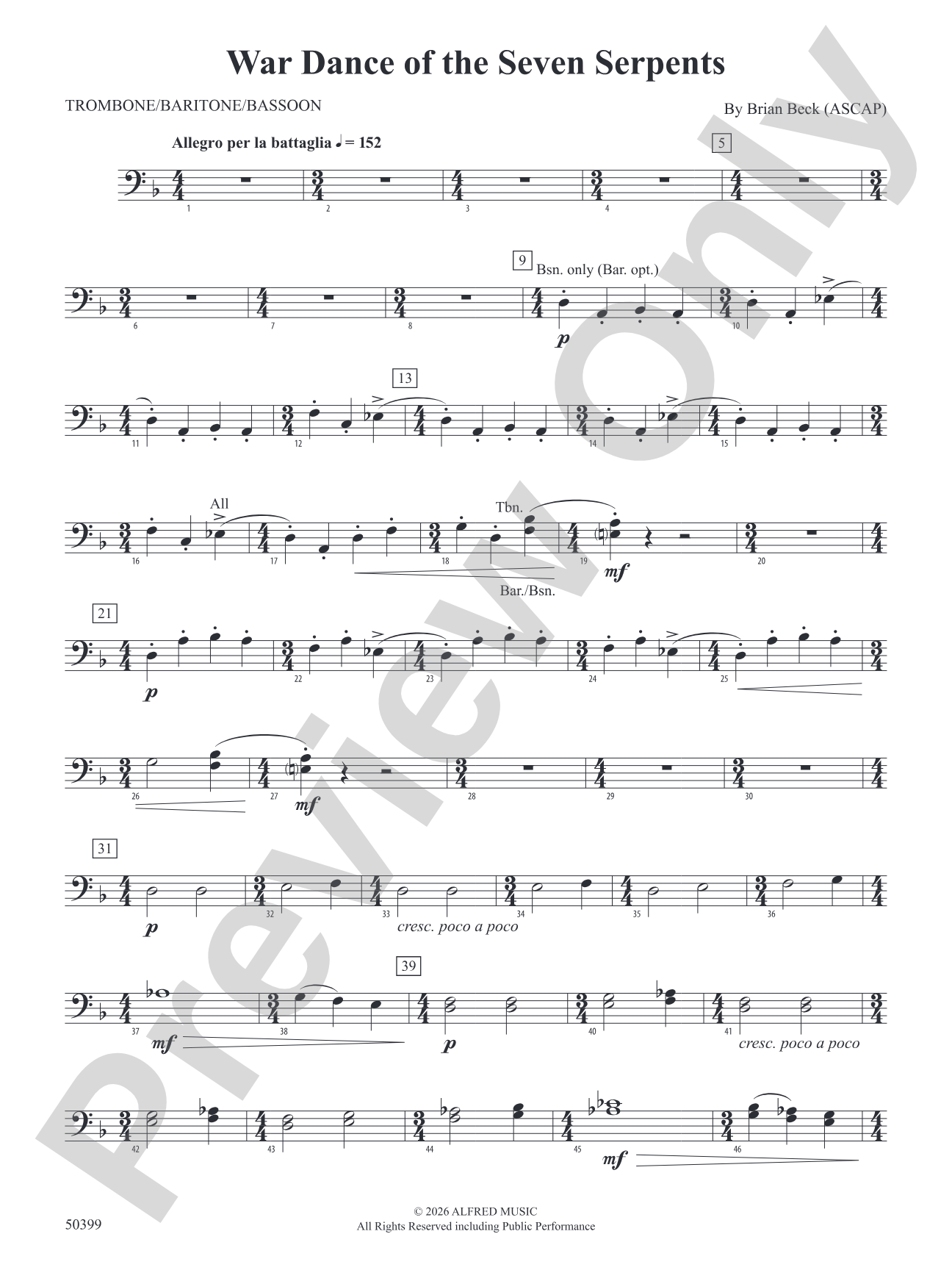 WAR DANCE OF SEVEN SERPENTS/DB: 1st Trombone