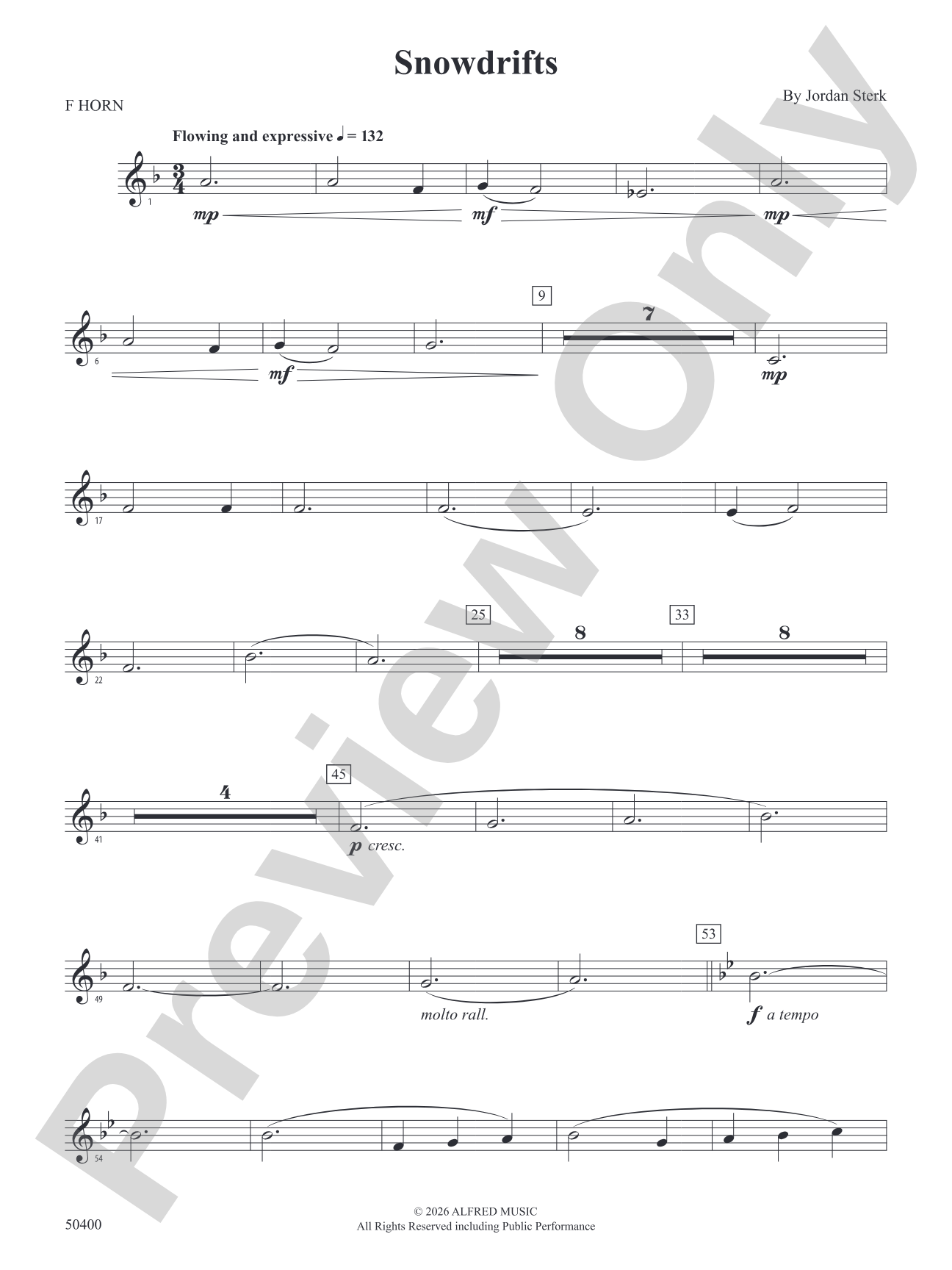 SNOWDRIFTS/YS: 1st F Horn
