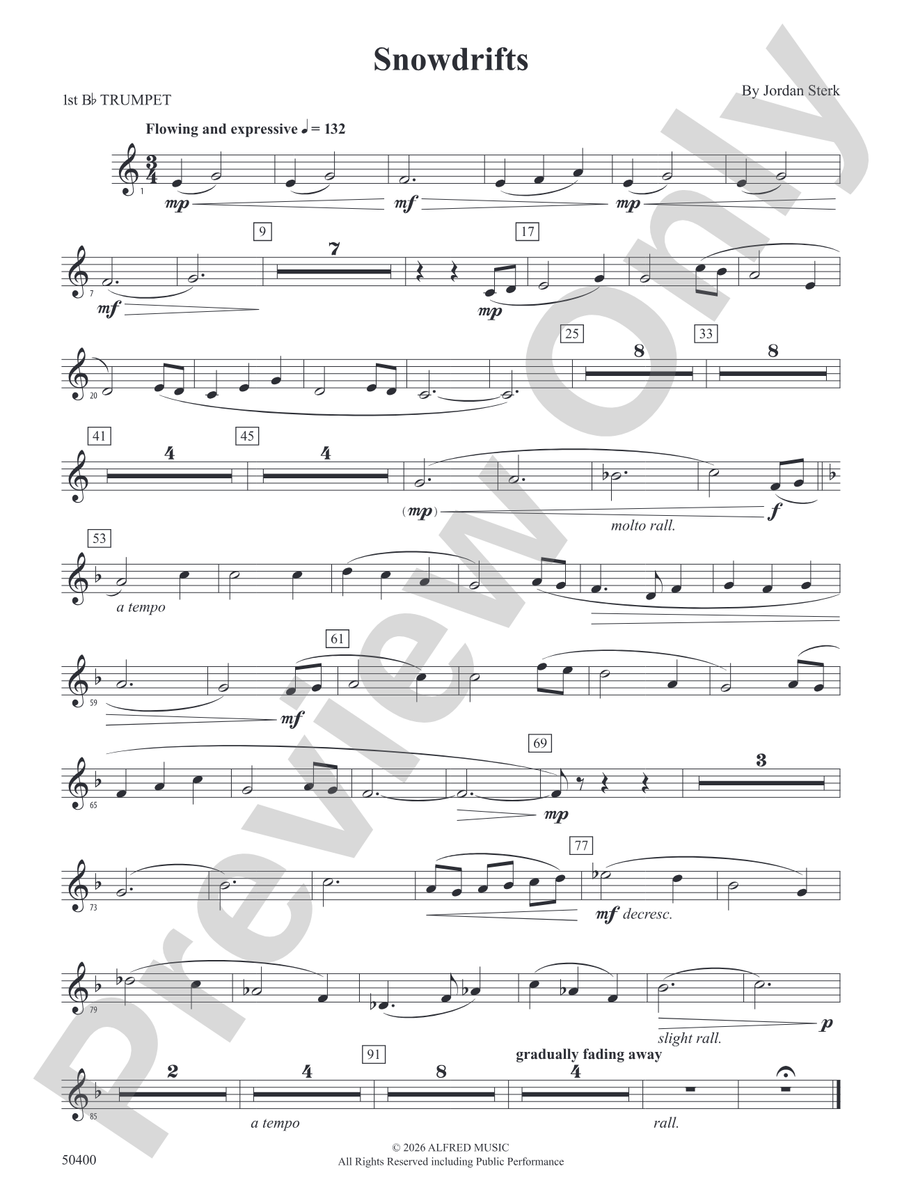 SNOWDRIFTS/YS: 1st B-flat Trumpet