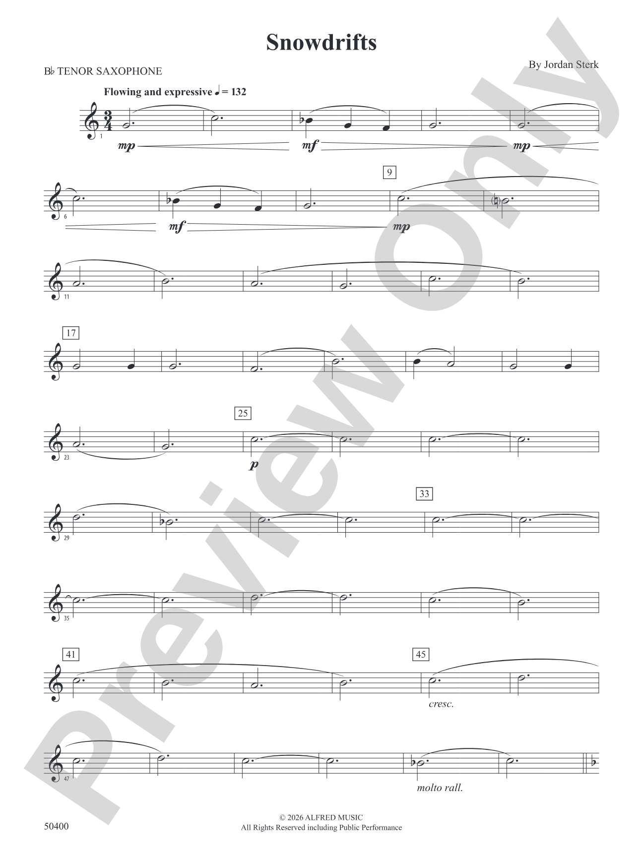 SNOWDRIFTS/YS: B-flat Tenor Saxophone