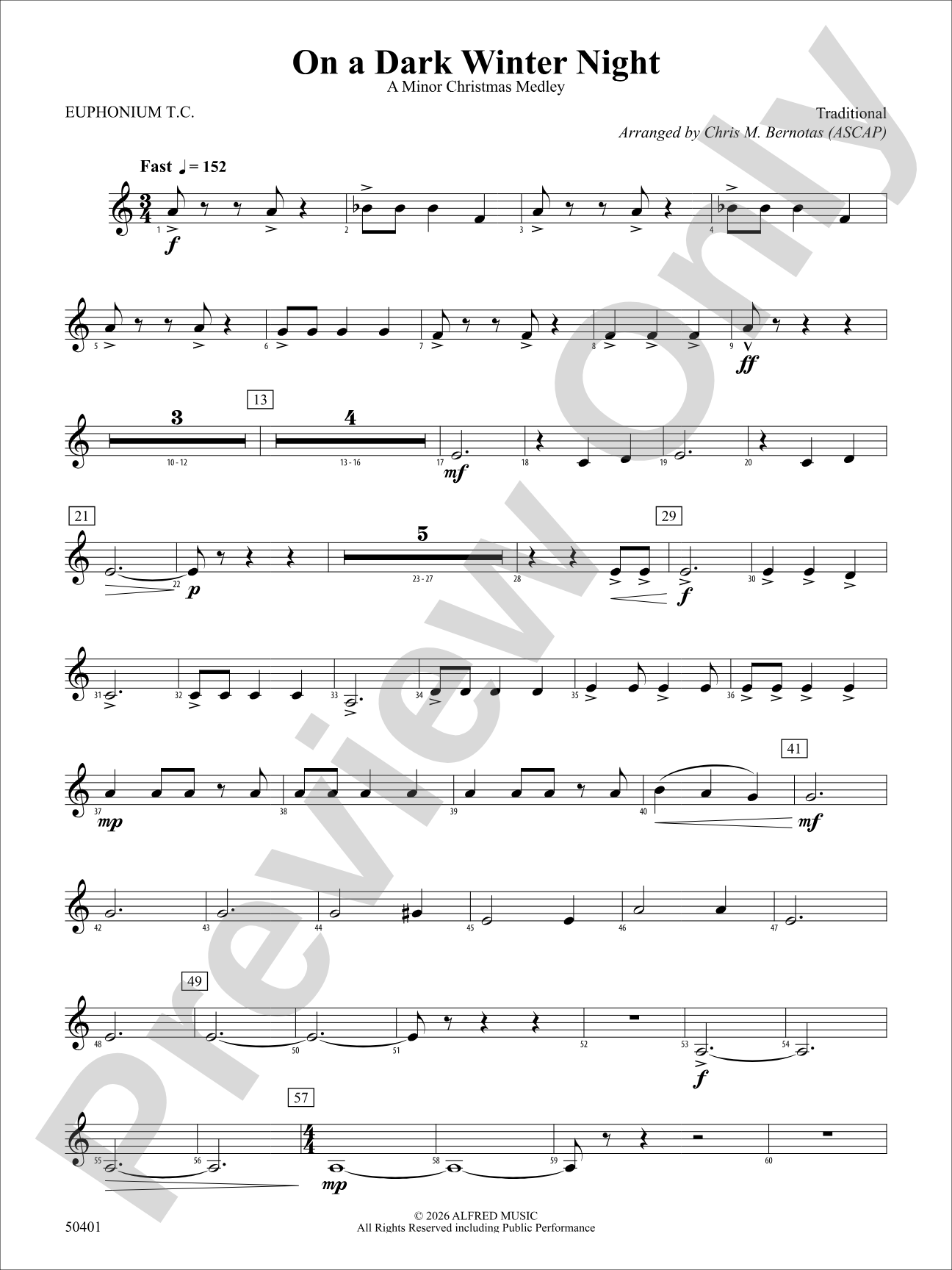 ON A DARK WINTER NIGHT/YS: Baritone T.C.