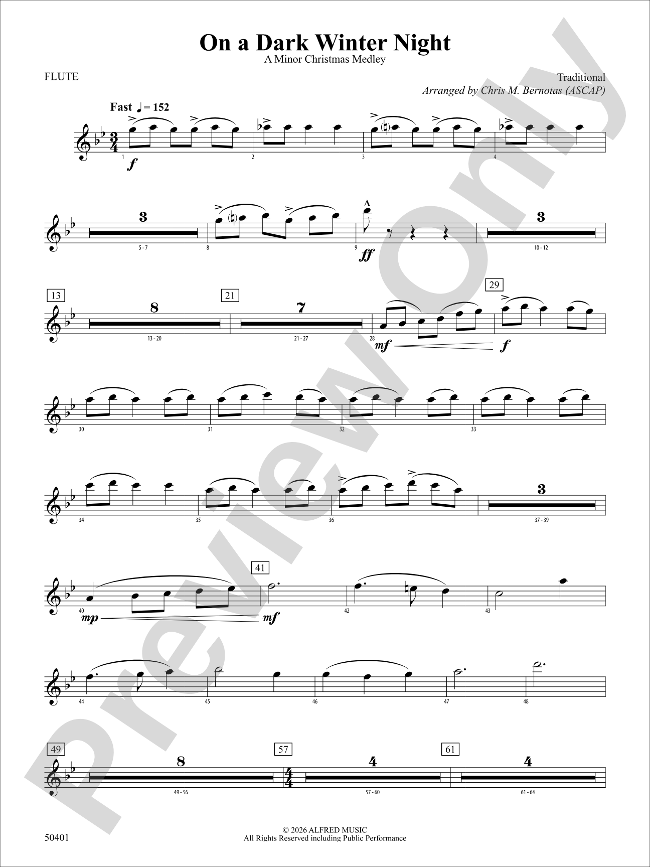 ON A DARK WINTER NIGHT/YS: Flute