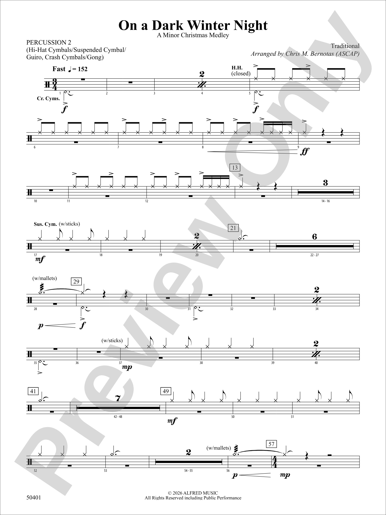 ON A DARK WINTER NIGHT/YS: 2nd Percussion