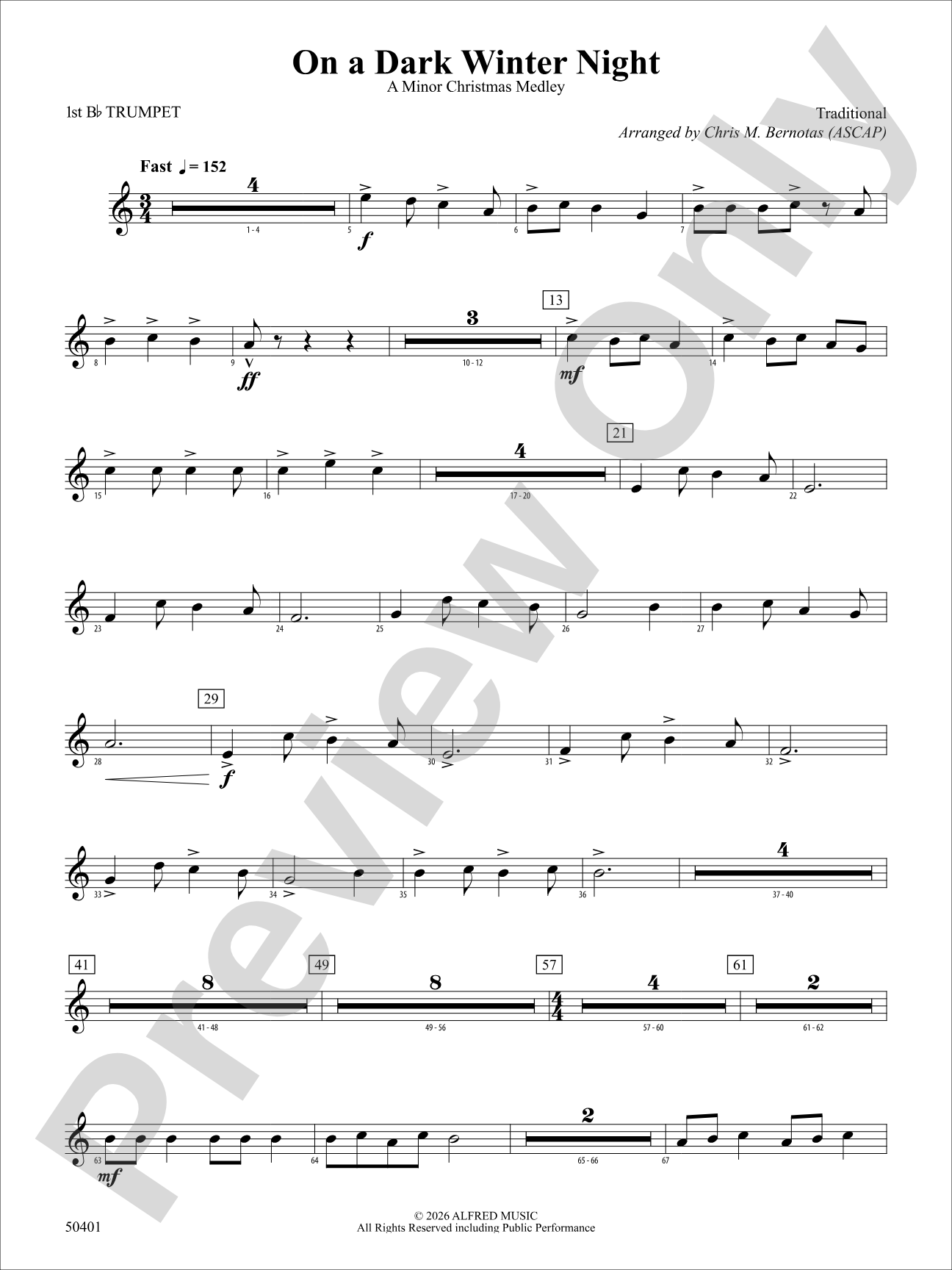 ON A DARK WINTER NIGHT/YS: 1st B-flat Trumpet