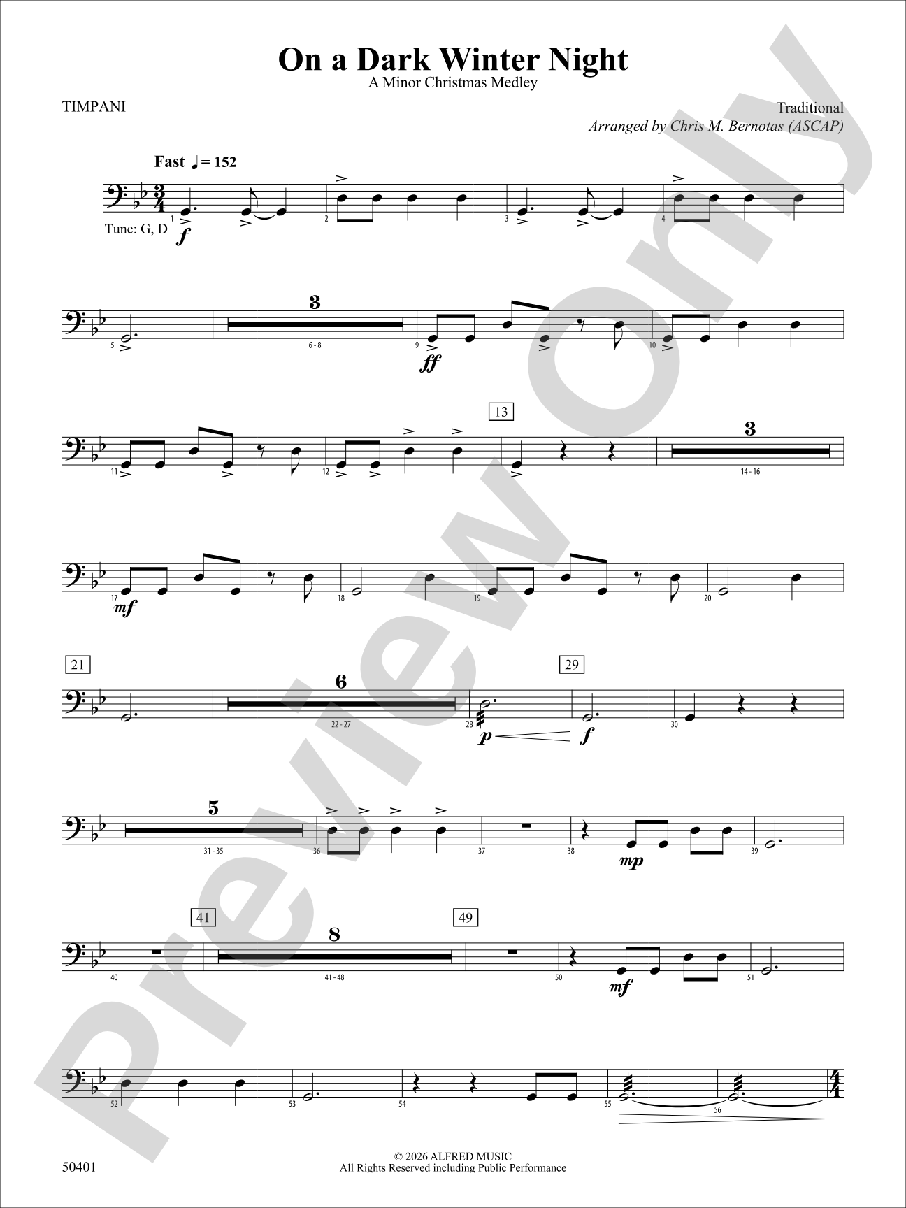 ON A DARK WINTER NIGHT/YS: Timpani