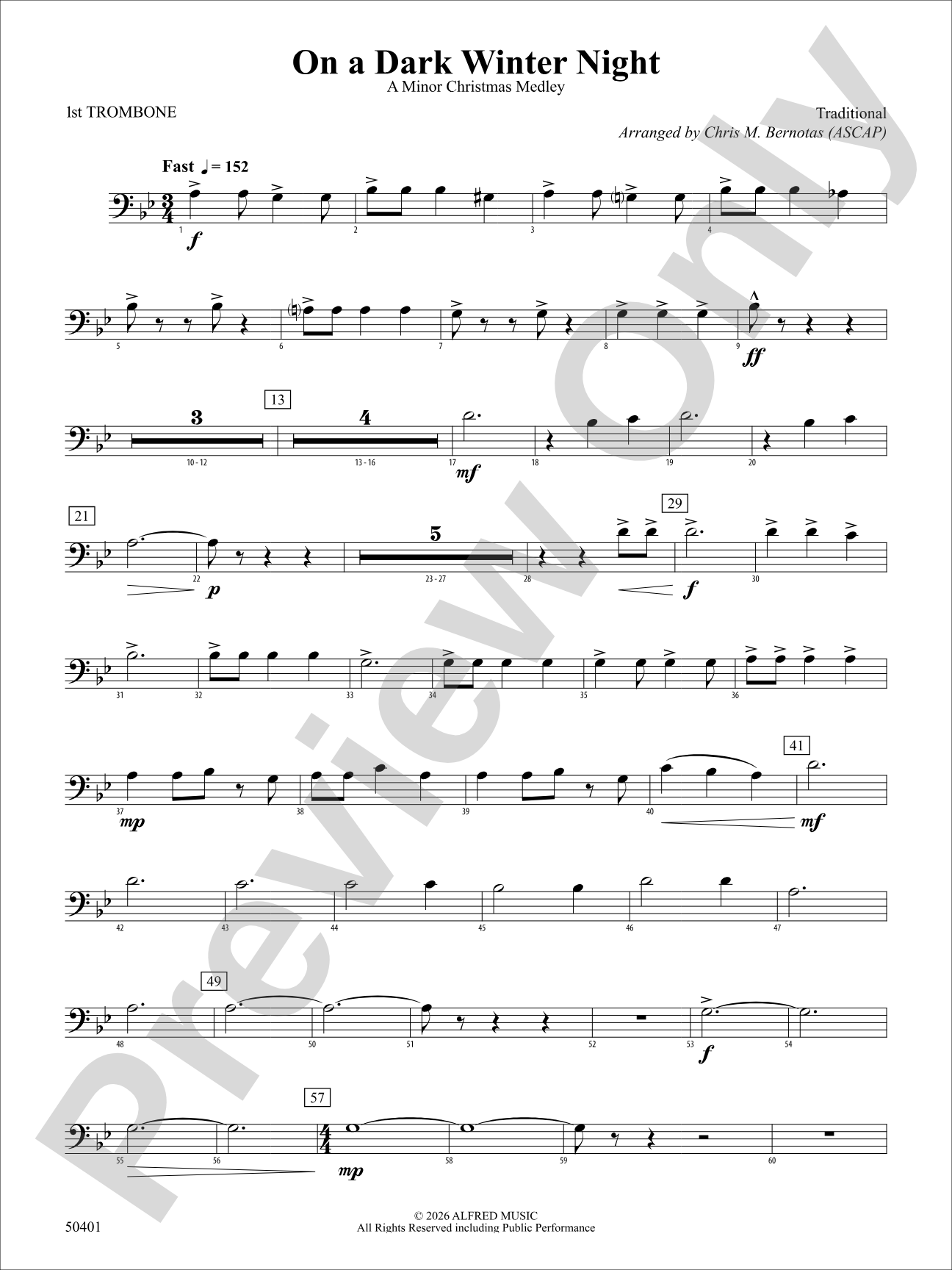 ON A DARK WINTER NIGHT/YS: 1st Trombone