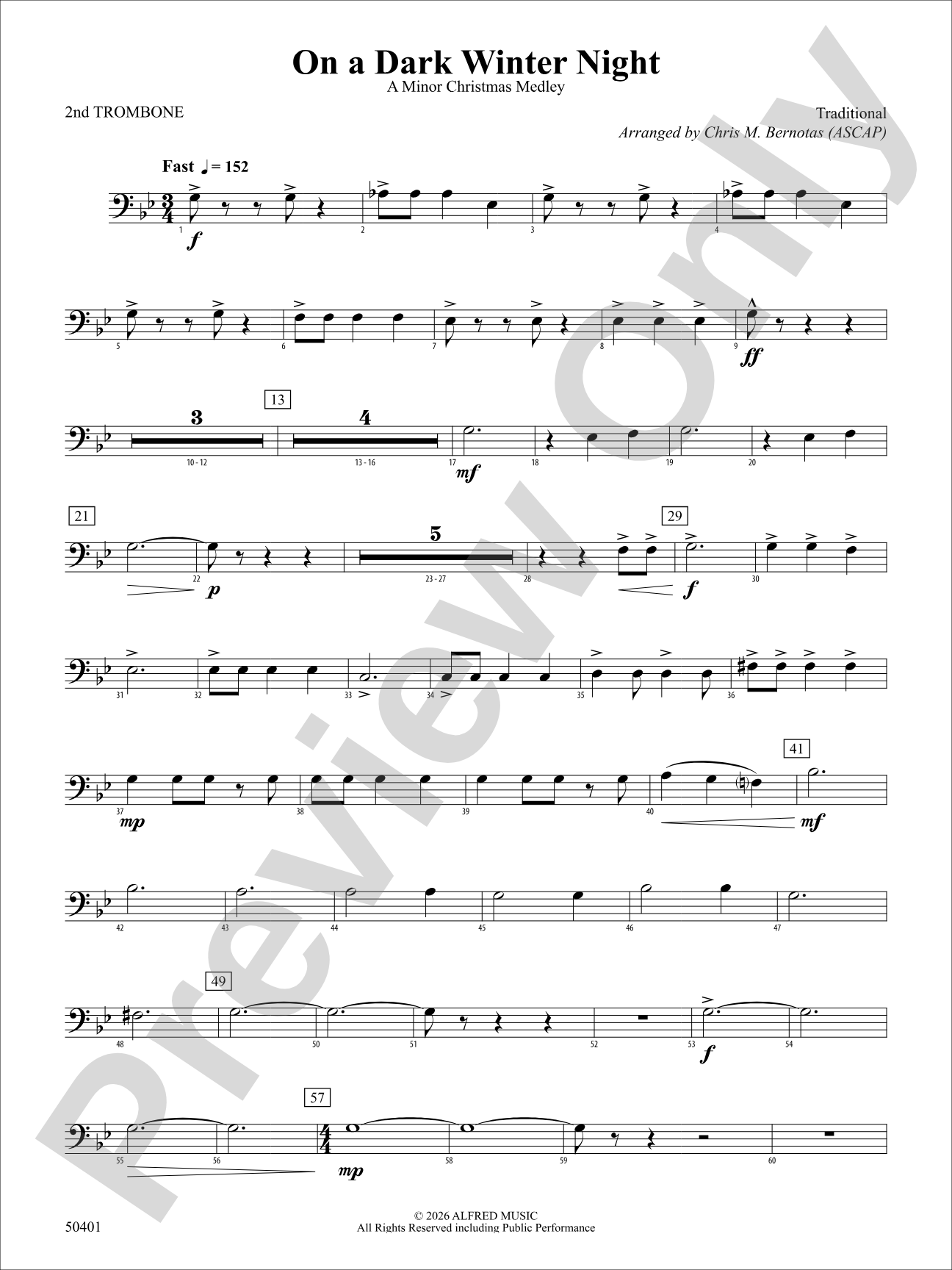 ON A DARK WINTER NIGHT/YS: 2nd Trombone