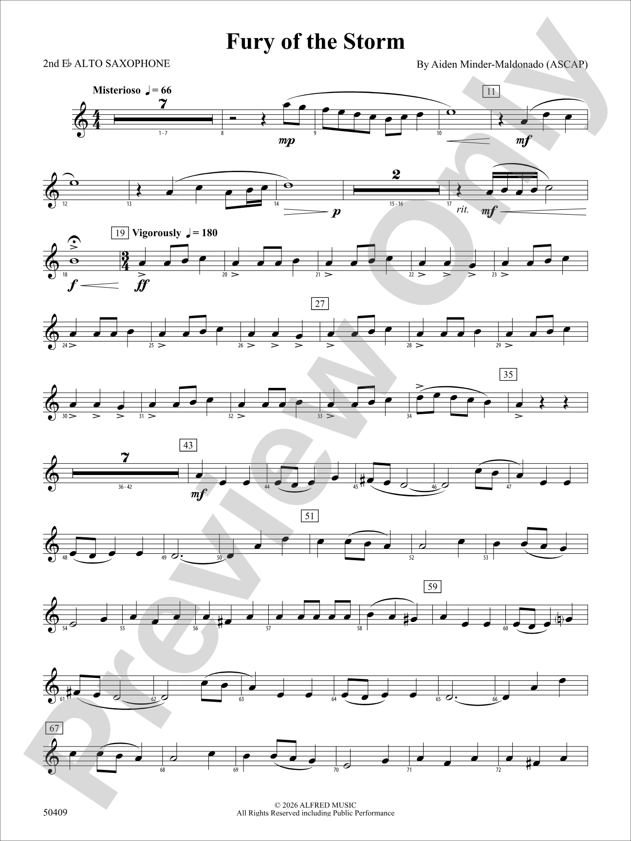 Fury of the Storm: 2nd E-flat Alto Saxophone