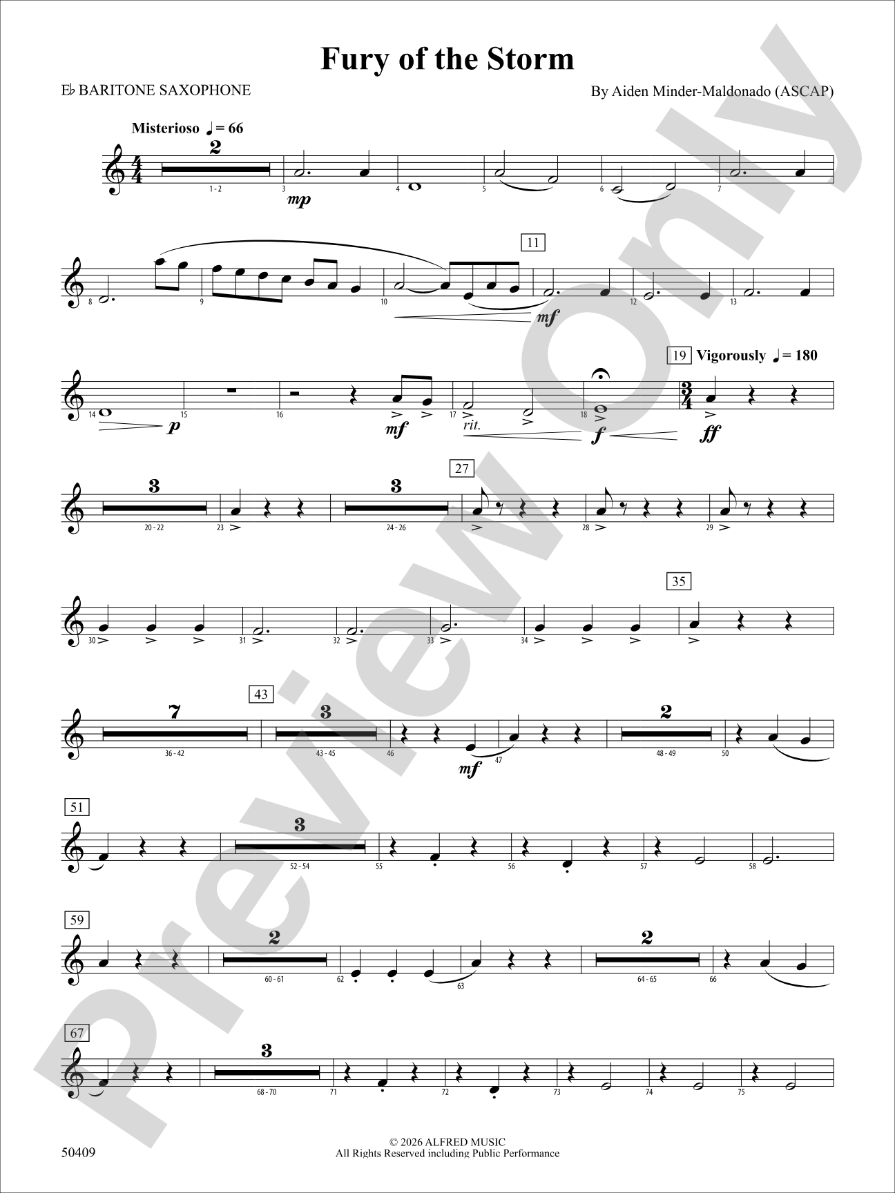 Fury of the Storm: E-flat Baritone Saxophone