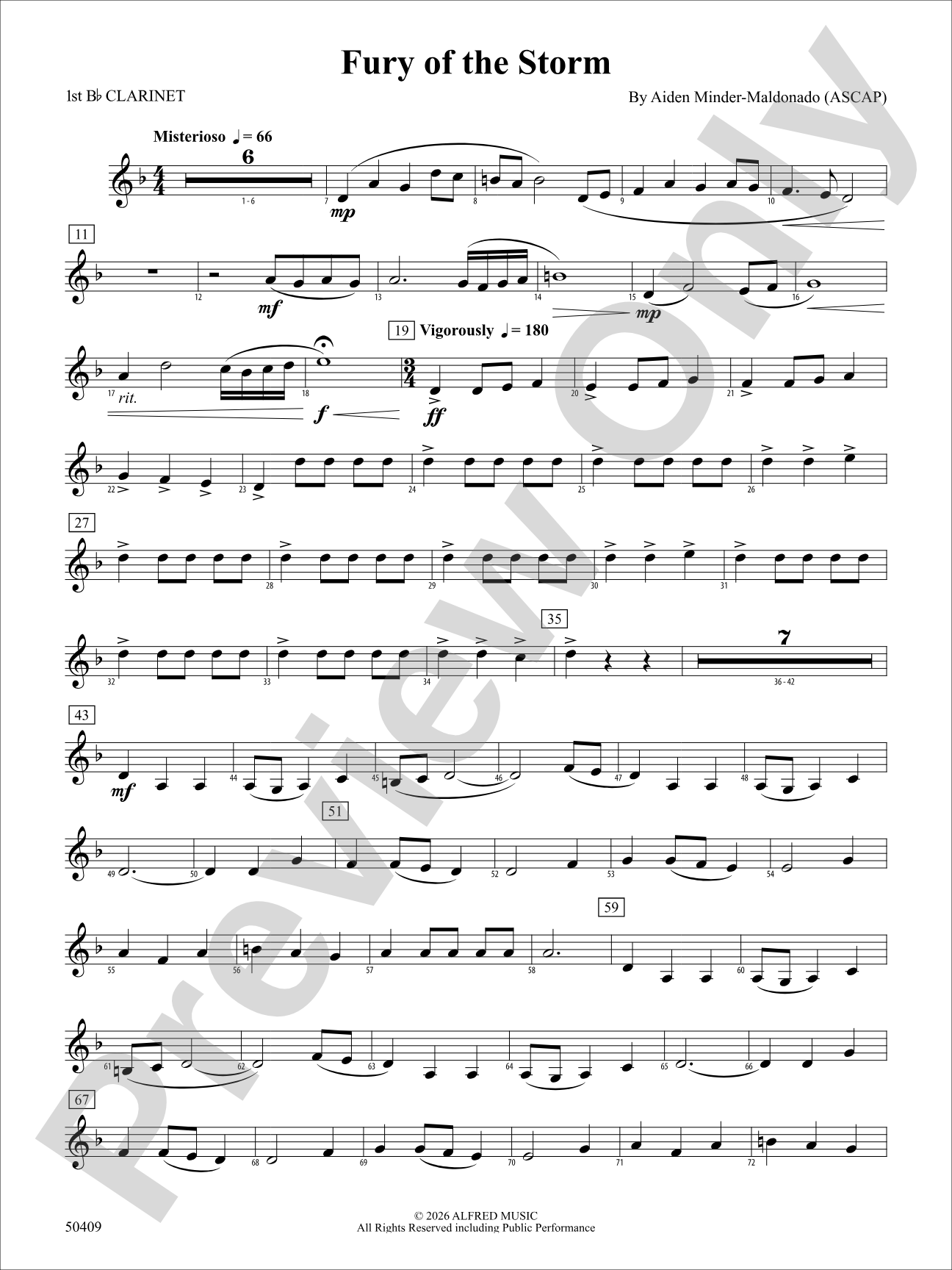 Fury of the Storm: 1st B-flat Clarinet
