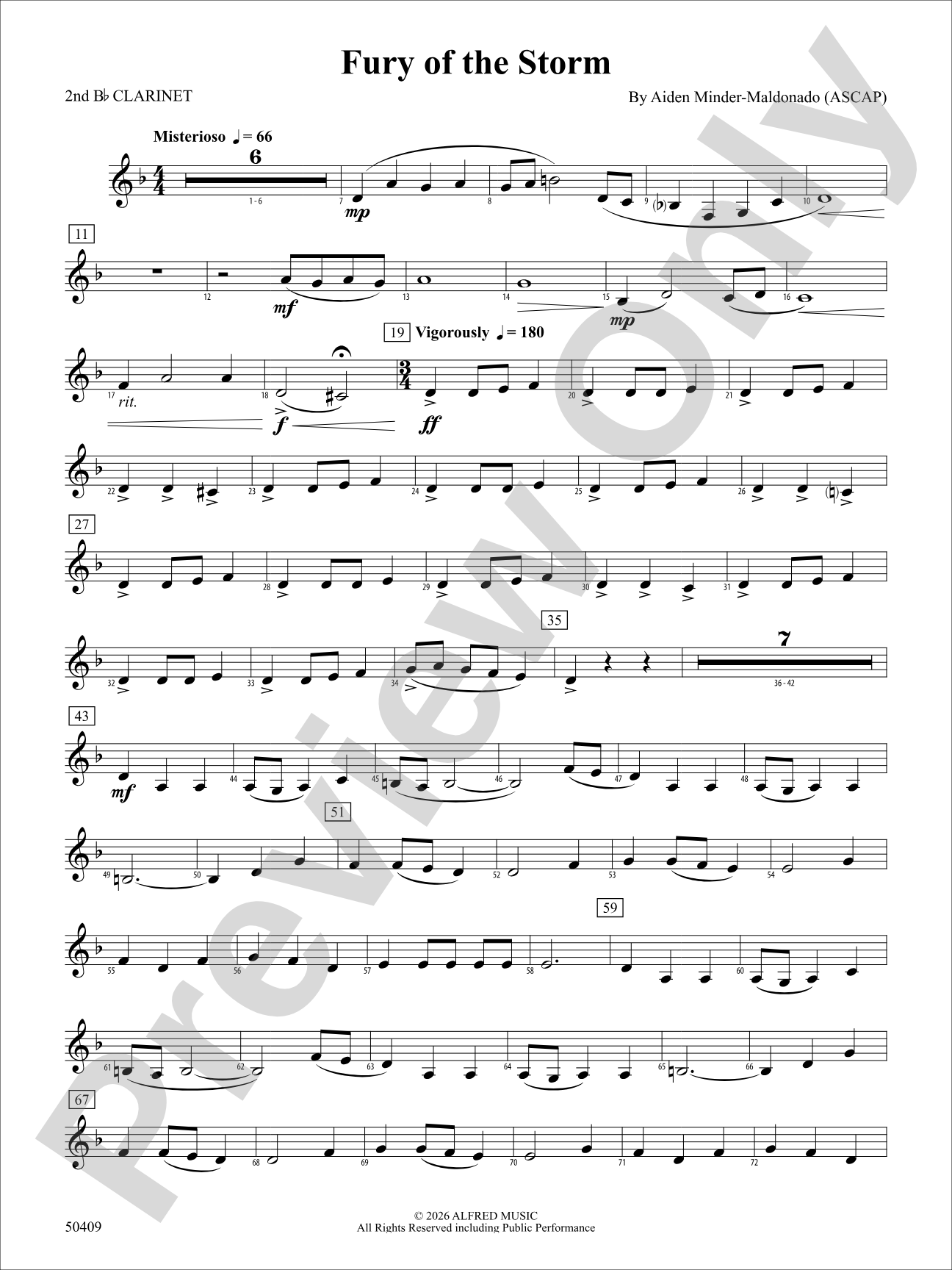Fury of the Storm: 2nd B-flat Clarinet