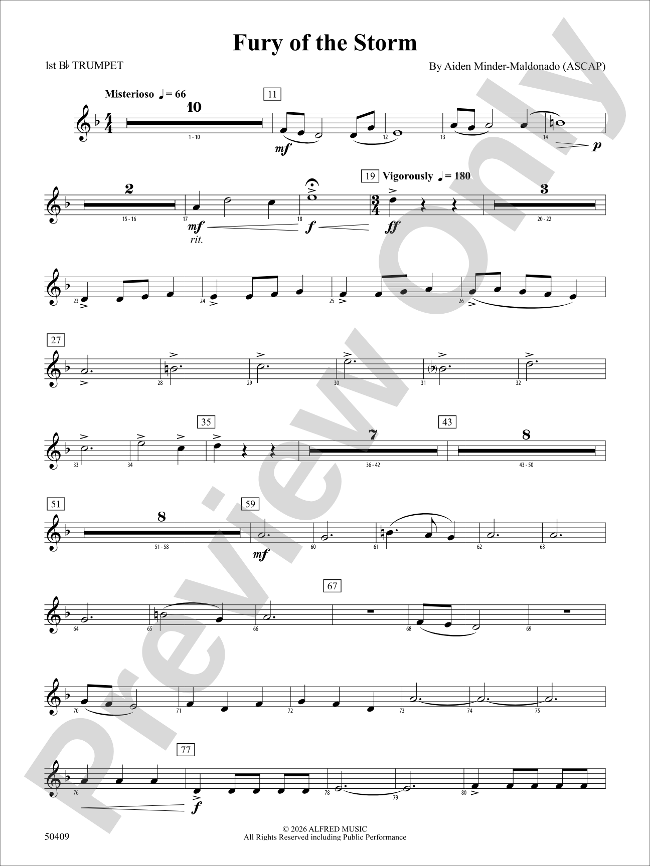 Fury of the Storm: 1st B-flat Trumpet