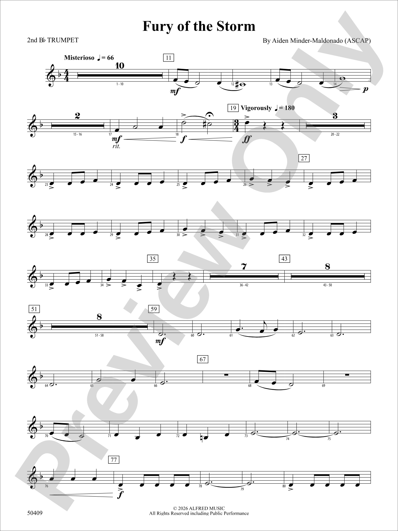 Fury of the Storm: 2nd B-flat Trumpet