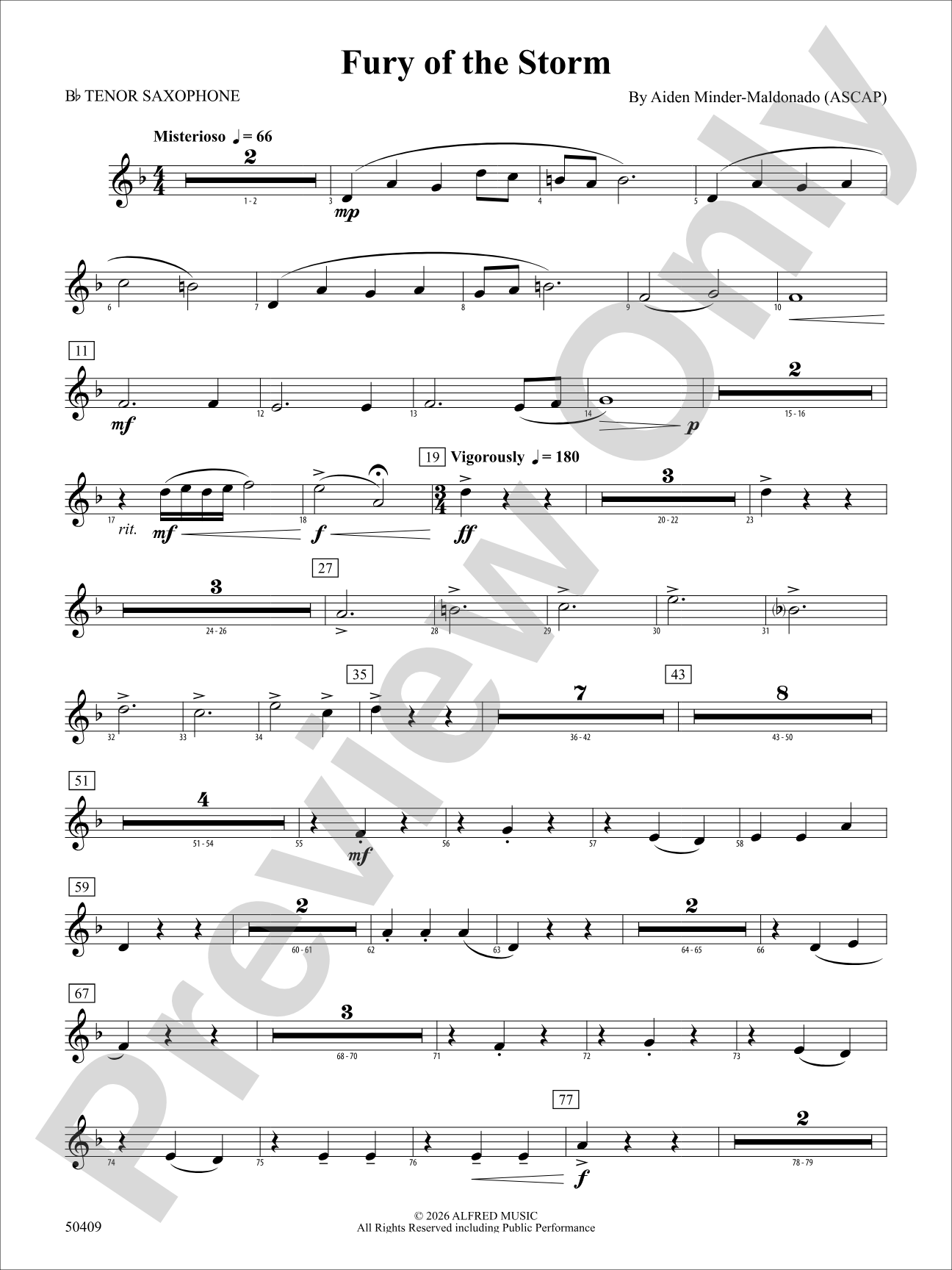 Fury of the Storm: B-flat Tenor Saxophone