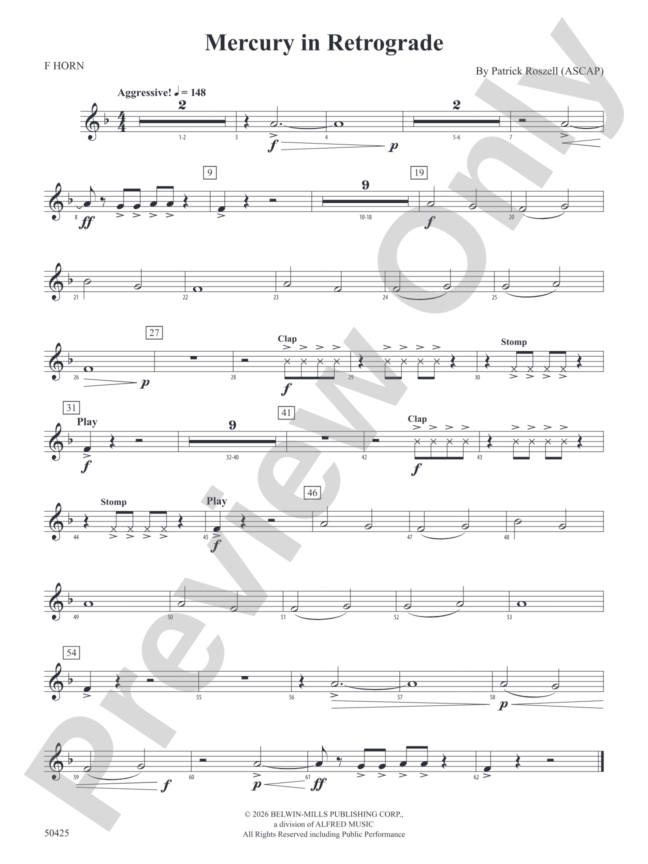 Mercury in Retrograde: 1st F Horn