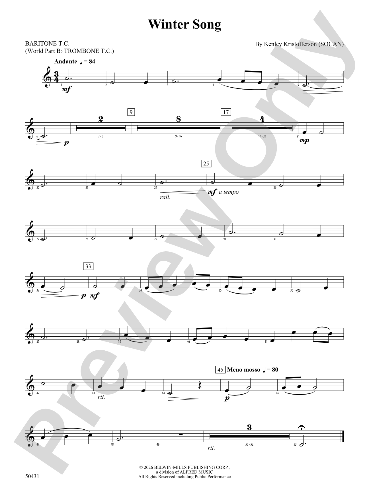 Winter Song: Baritone T.C.