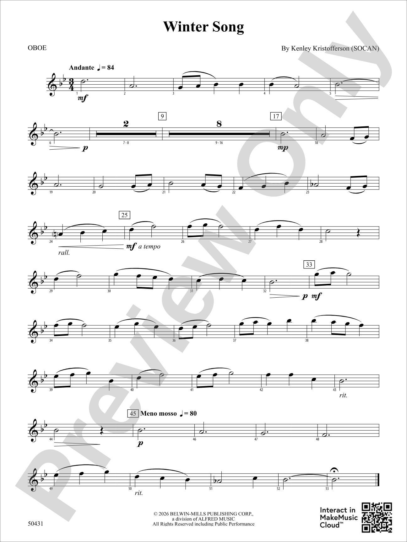 Winter Song: Oboe