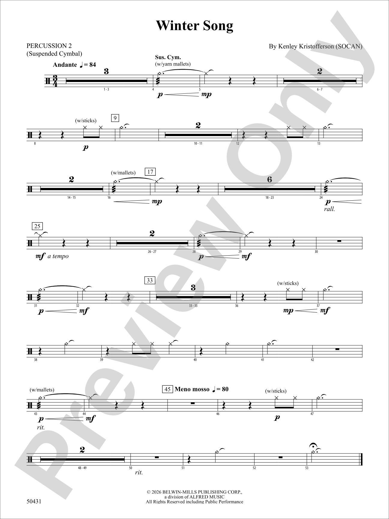 Winter Song: 2nd Percussion