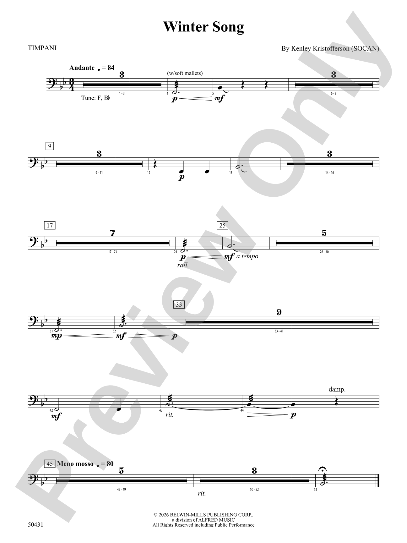 Winter Song: Timpani