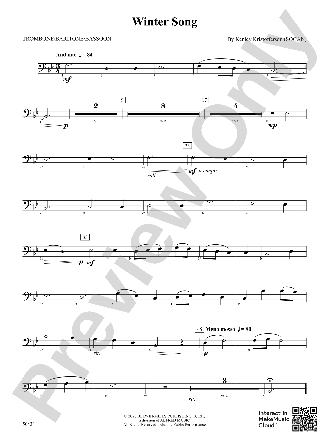 Winter Song: 1st Trombone