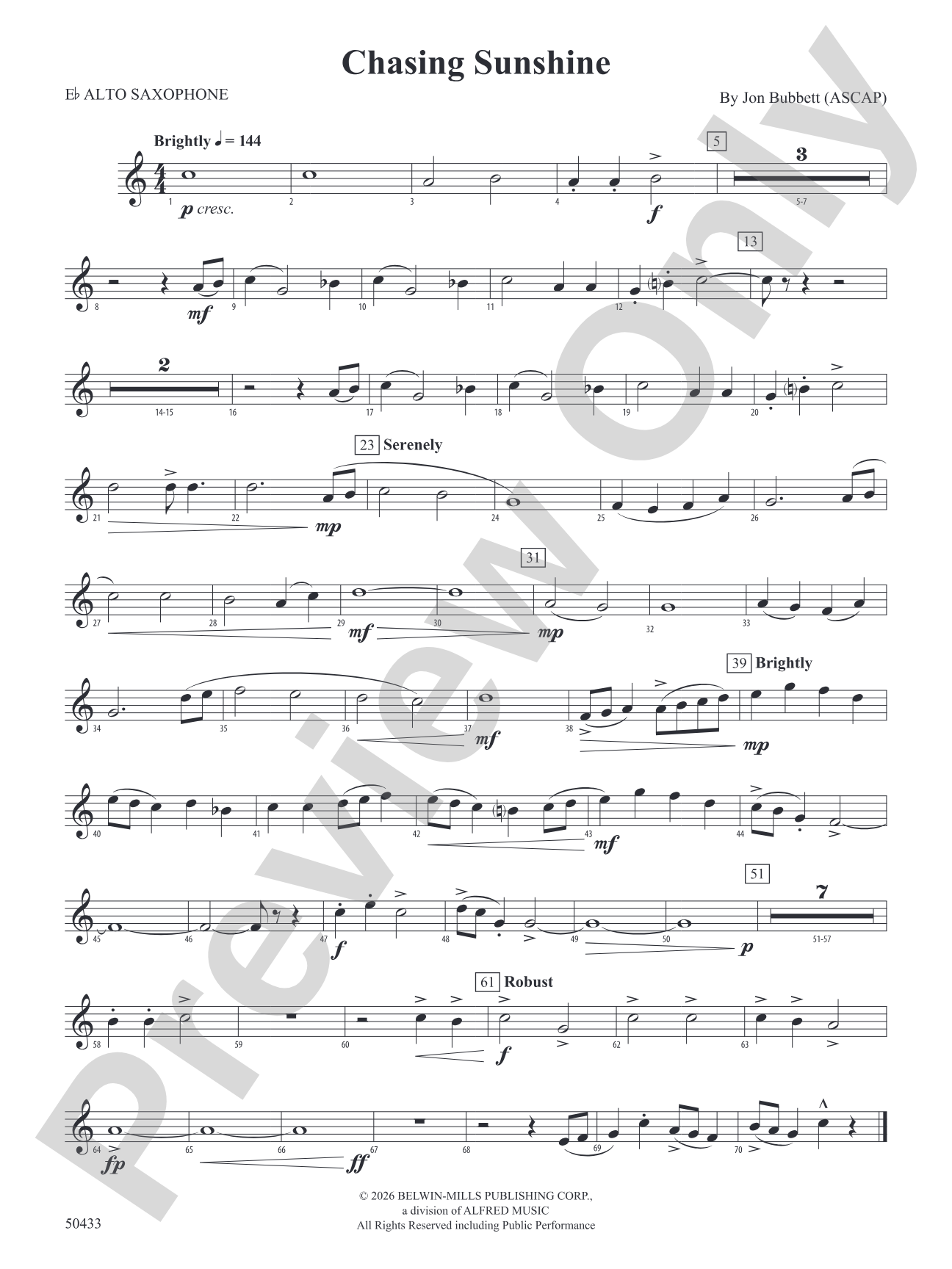 Chasing Sunshine: E-flat Alto Saxophone