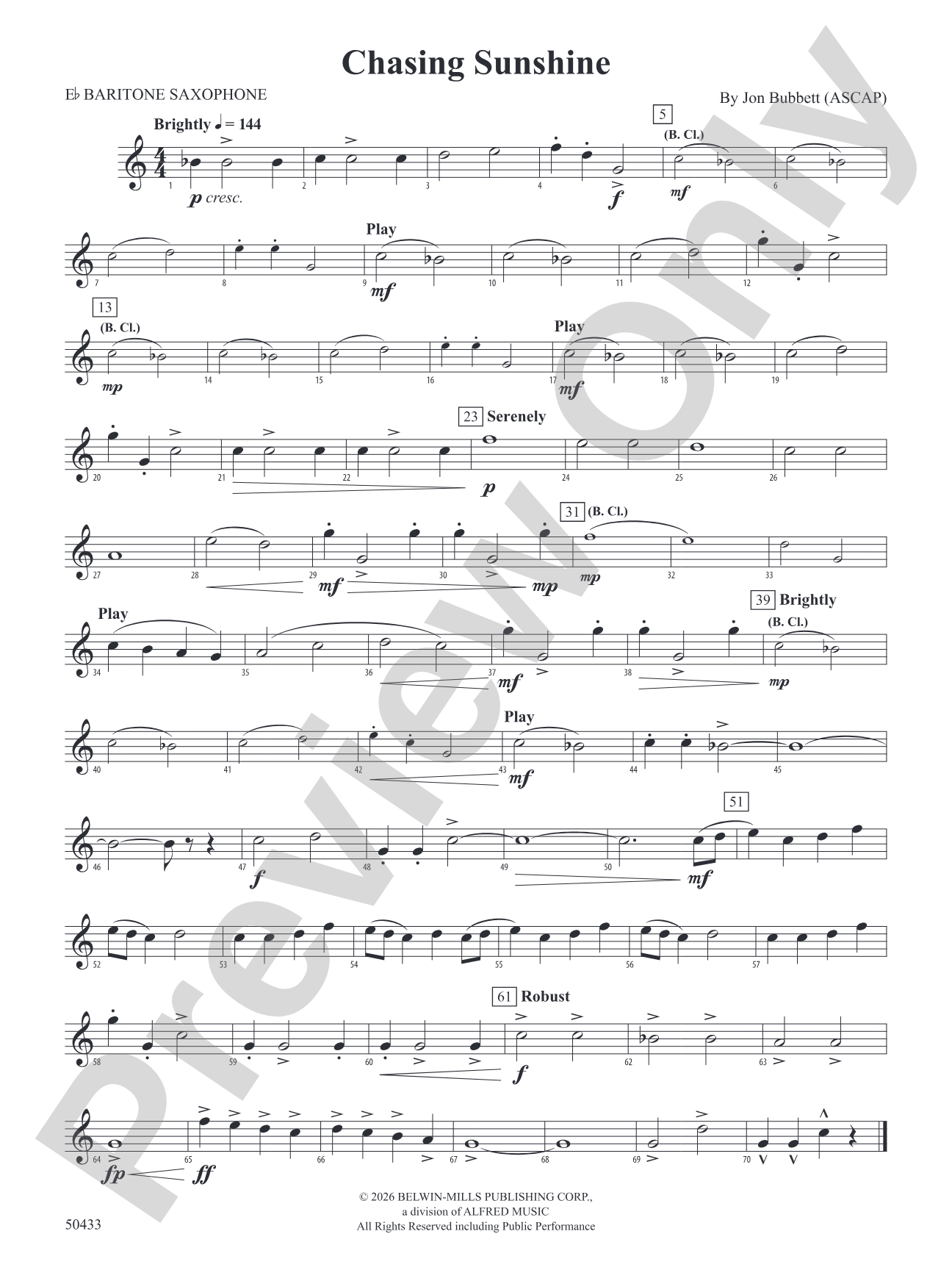 Chasing Sunshine: E-flat Baritone Saxophone