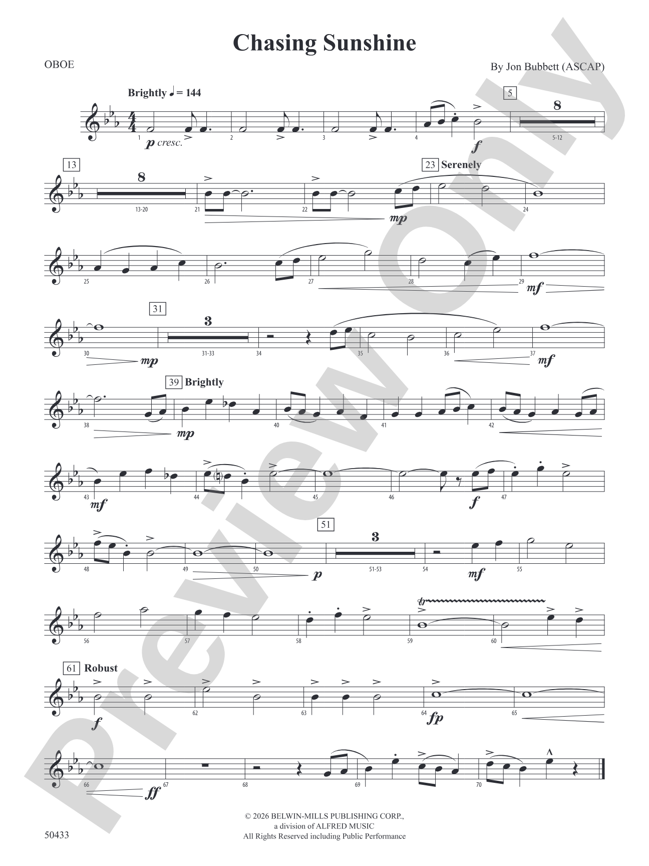 Chasing Sunshine: Oboe