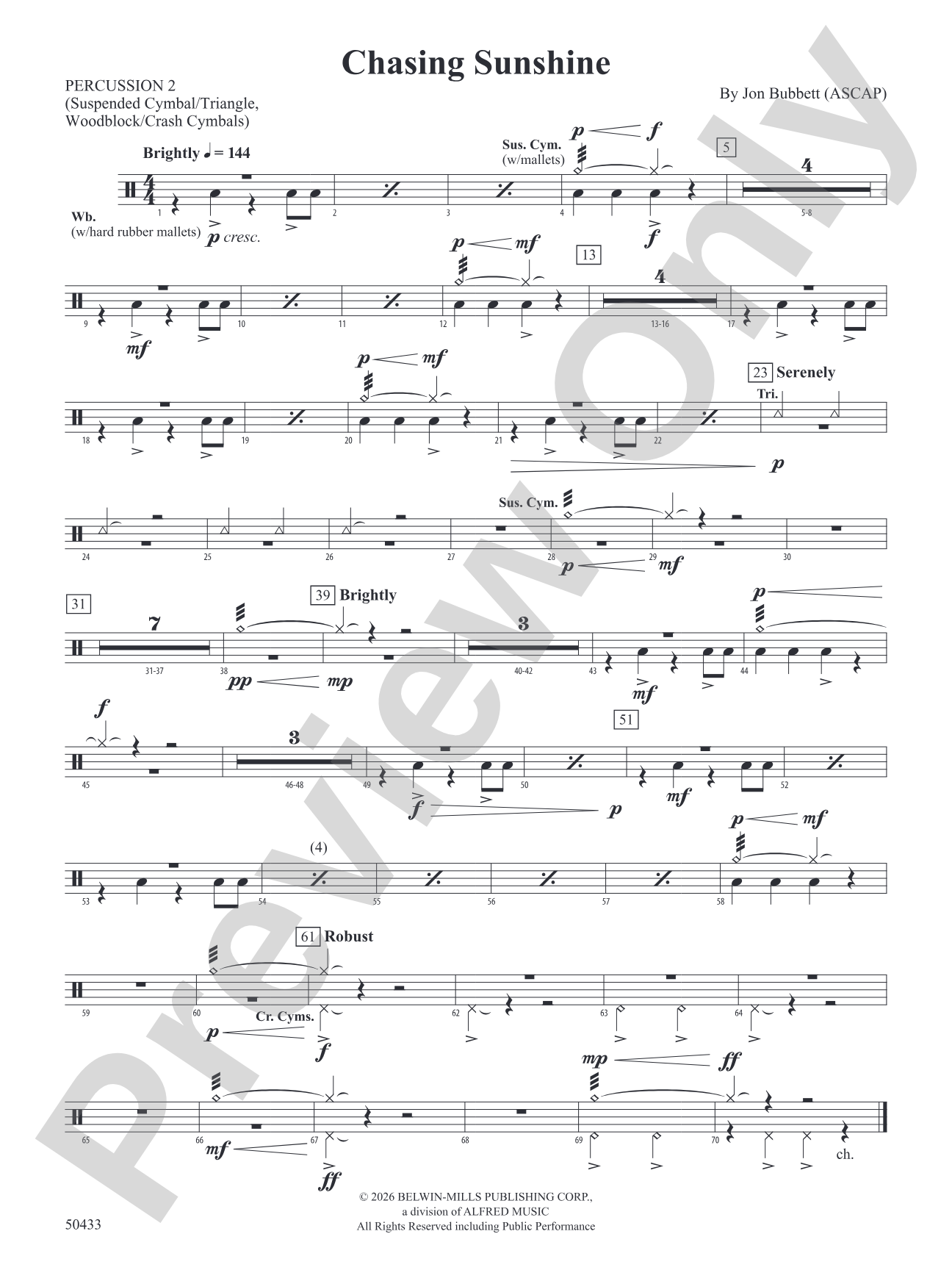Chasing Sunshine: 2nd Percussion