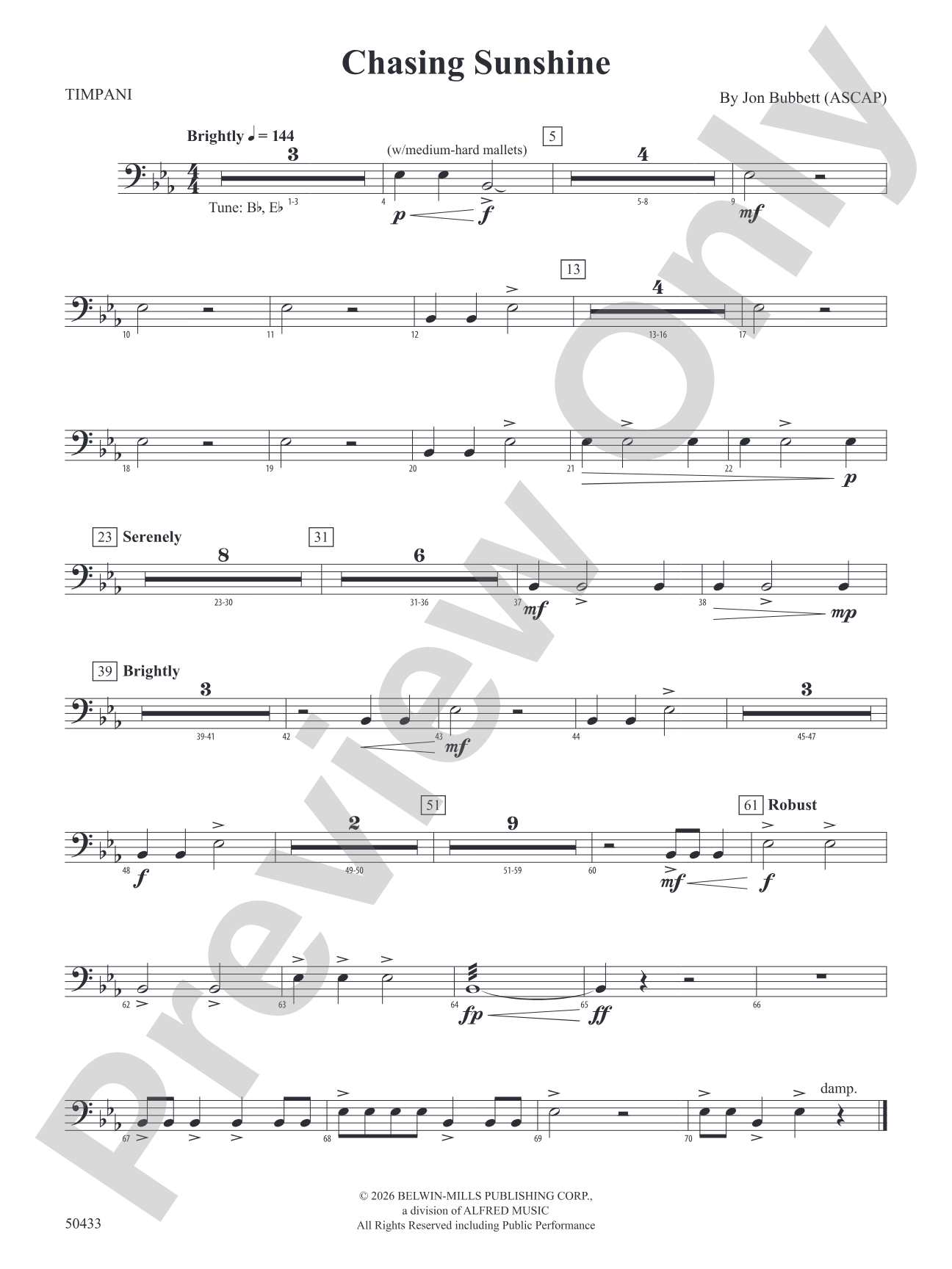 Chasing Sunshine: Timpani