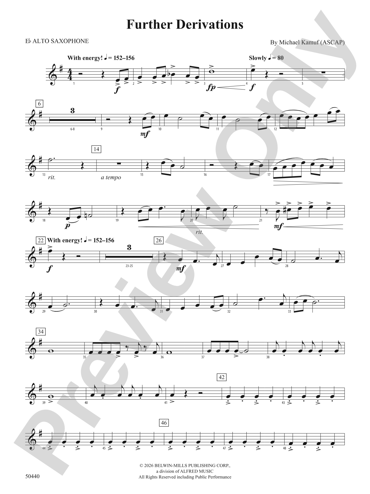 Further Derivations: E-flat Alto Saxophone
