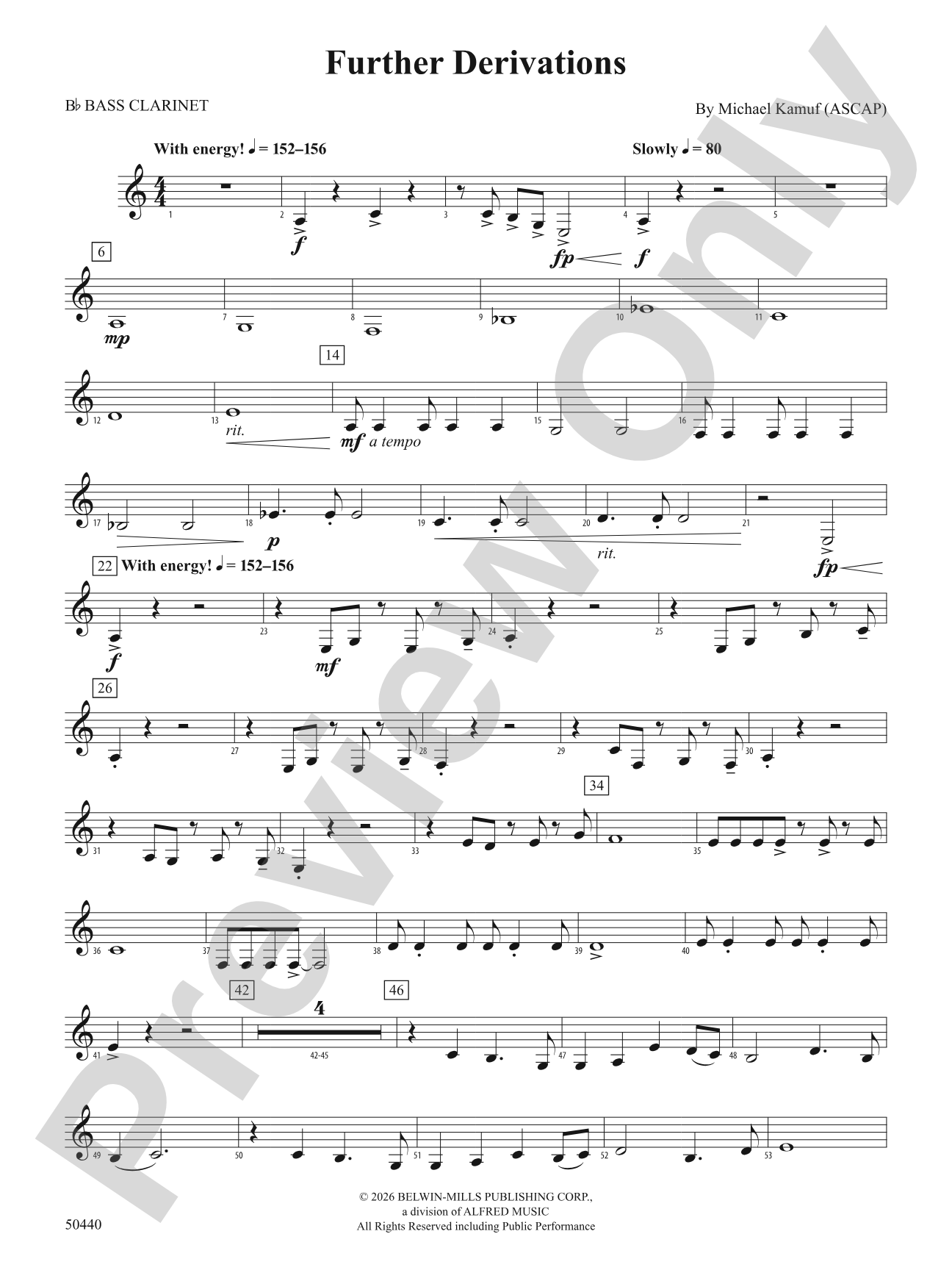 Further Derivations: B-flat Bass Clarinet