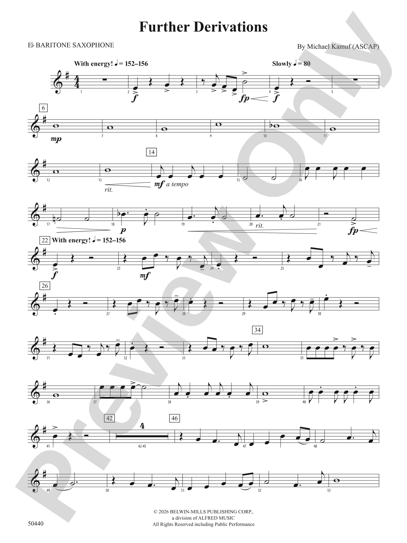 Further Derivations: E-flat Baritone Saxophone