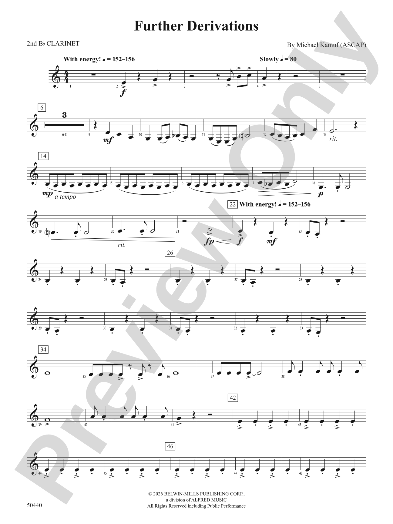 Further Derivations: 2nd B-flat Clarinet