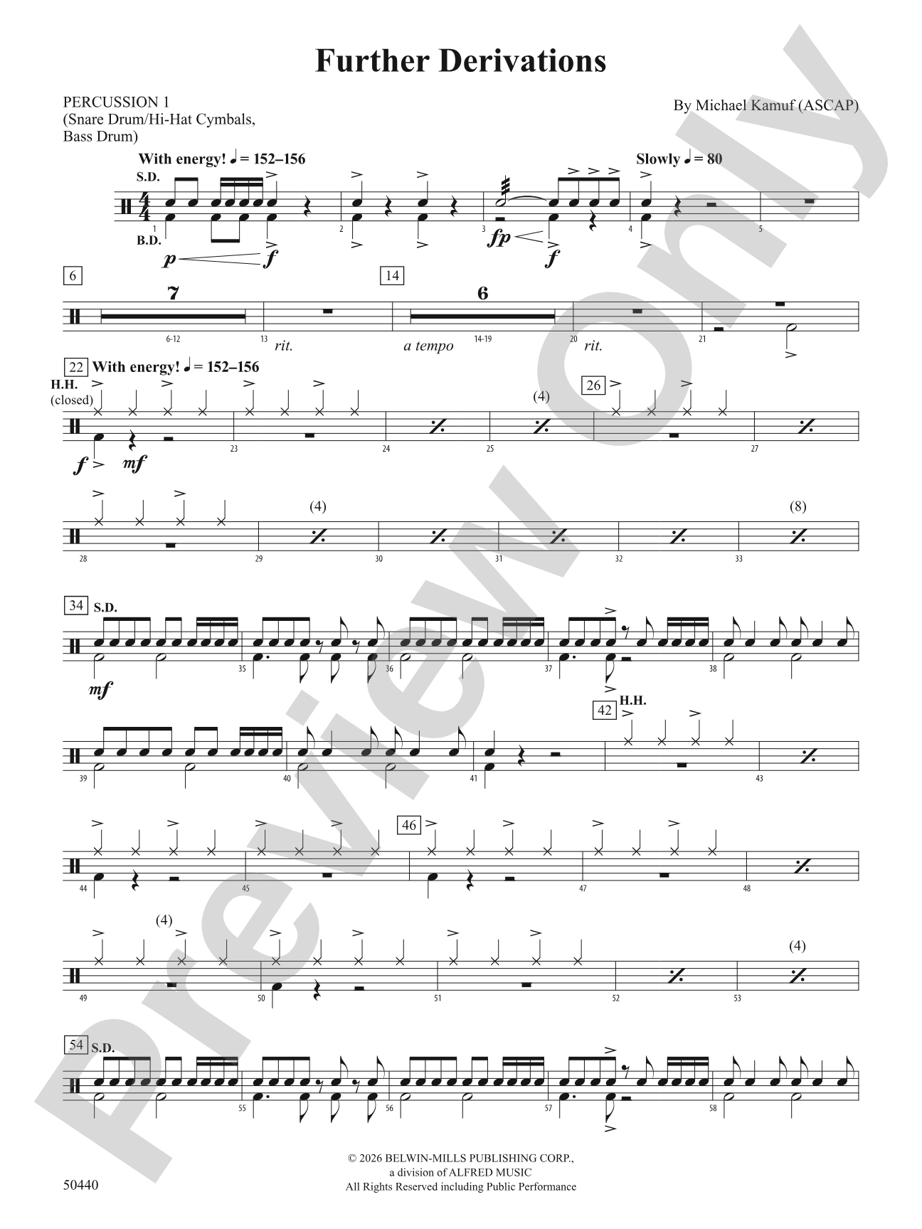 Further Derivations: 1st Percussion