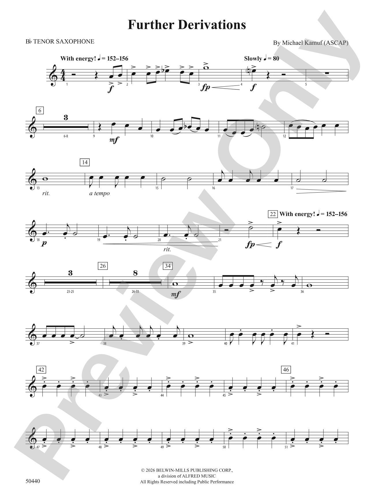 Further Derivations: B-flat Tenor Saxophone