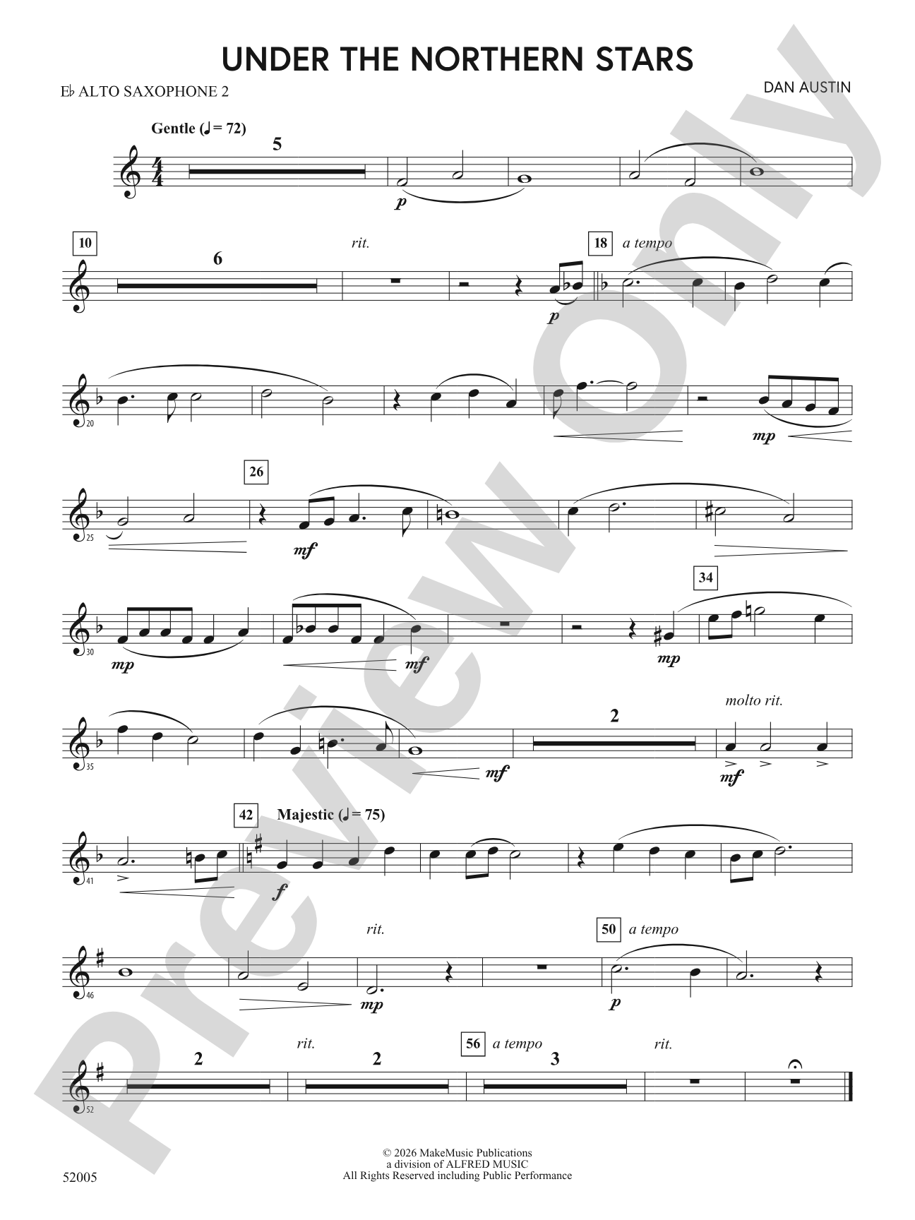 UNDER THE NORTHERN STARS/MYB: 2nd E-flat Alto Saxophone