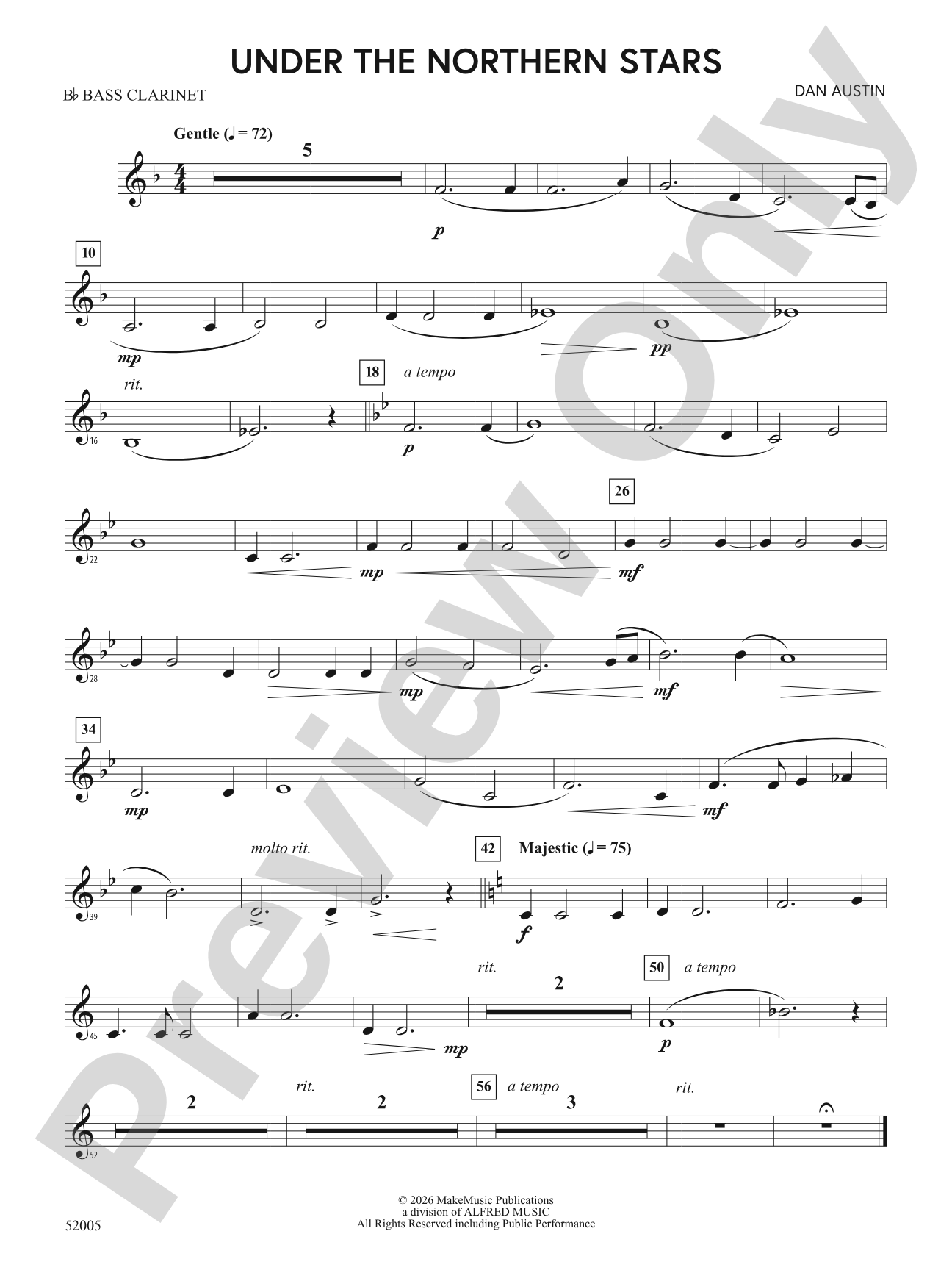 UNDER THE NORTHERN STARS/MYB: B-flat Bass Clarinet
