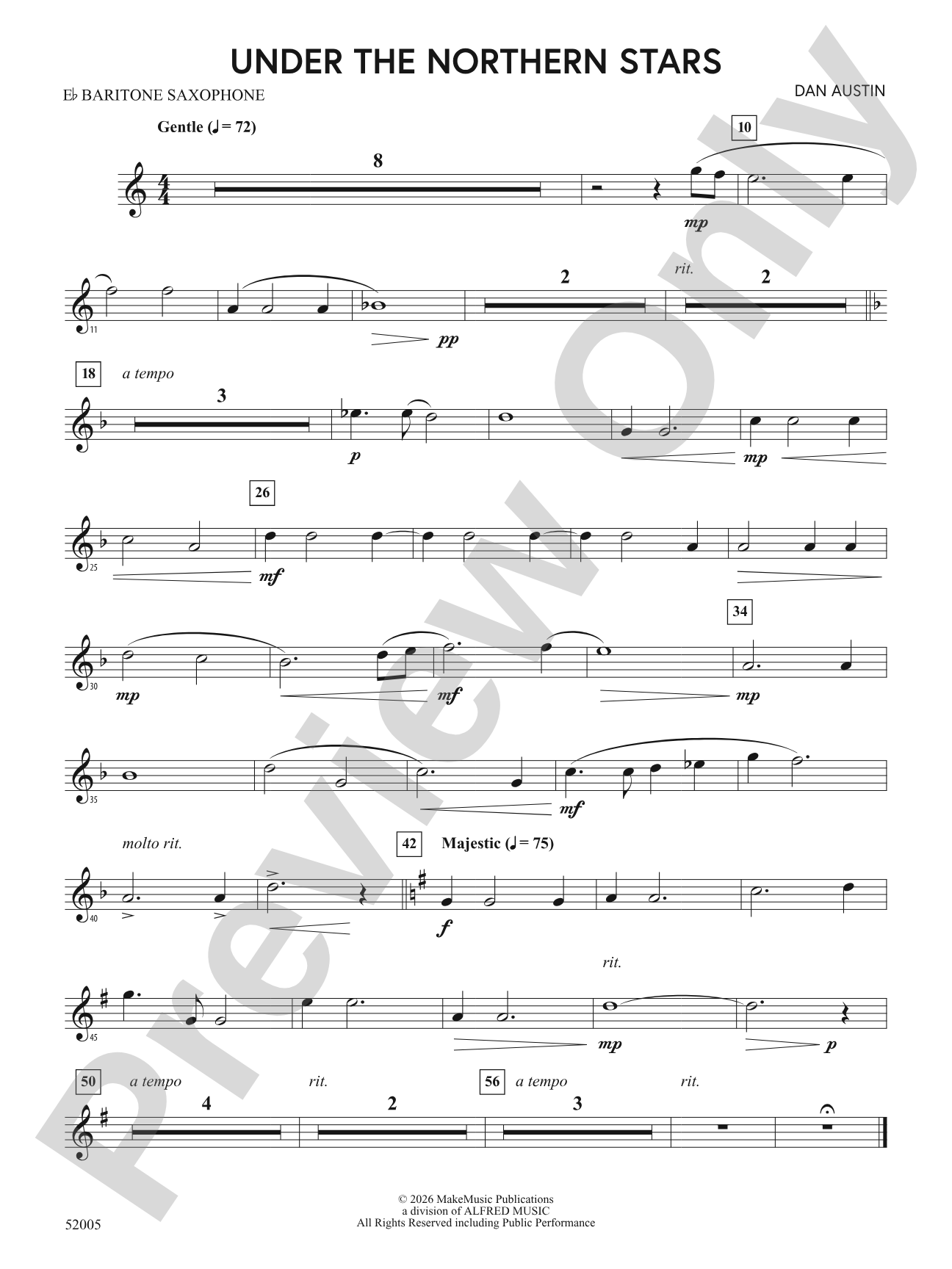 UNDER THE NORTHERN STARS/MYB: E-flat Baritone Saxophone
