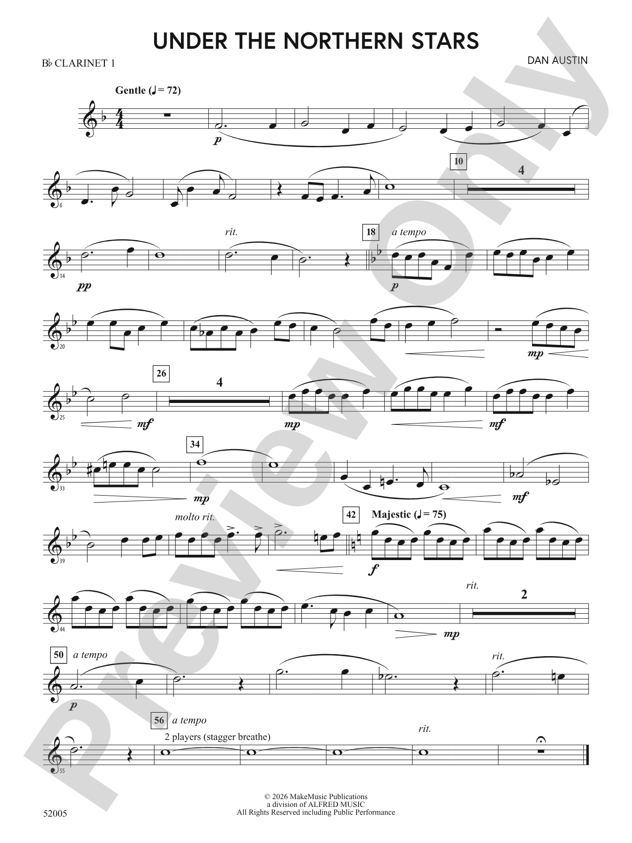 UNDER THE NORTHERN STARS/MYB: 1st B-flat Clarinet