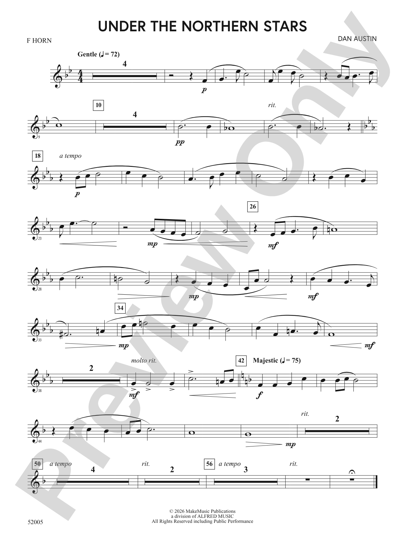 UNDER THE NORTHERN STARS/MYB: 1st F Horn