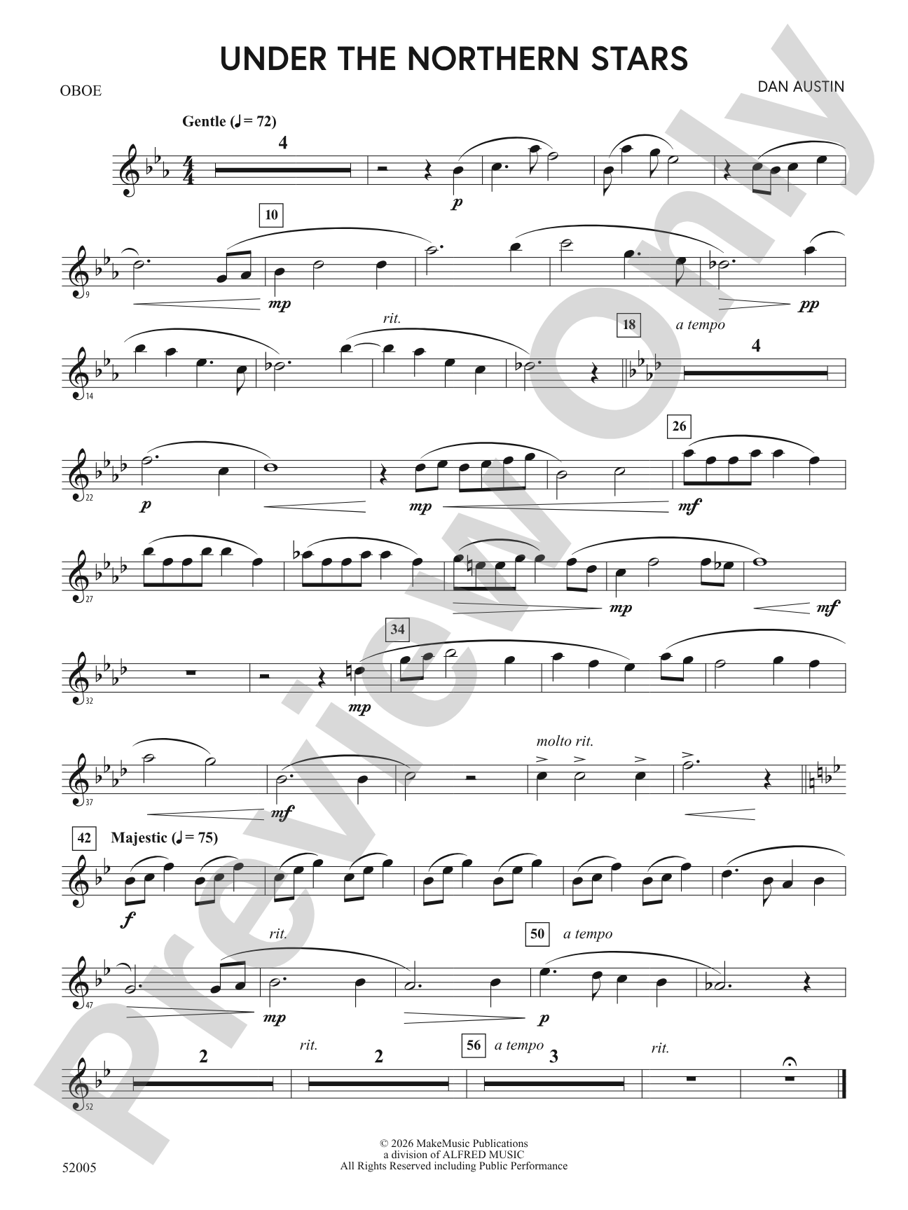 UNDER THE NORTHERN STARS/MYB: Oboe