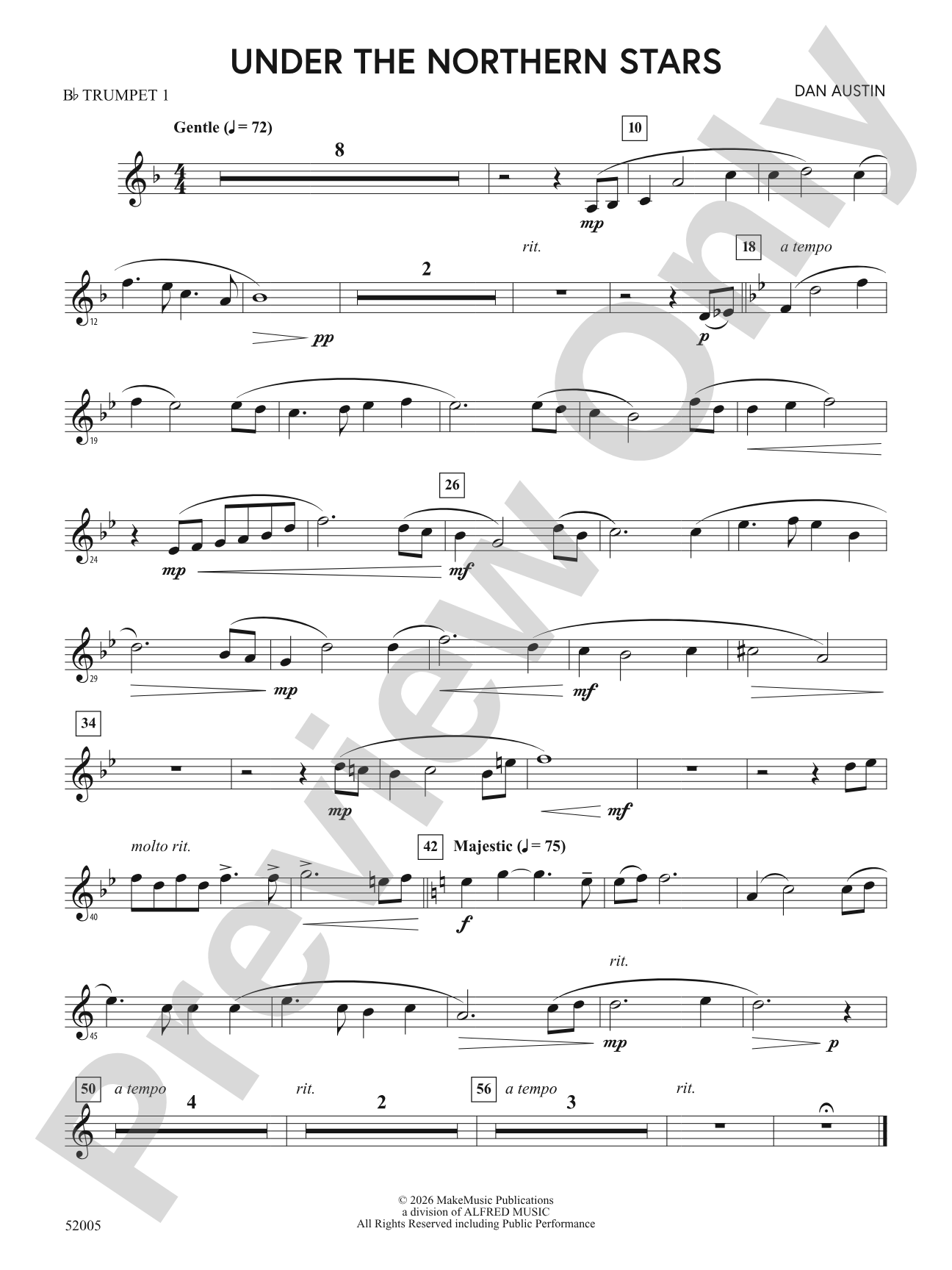 UNDER THE NORTHERN STARS/MYB: 1st B-flat Trumpet