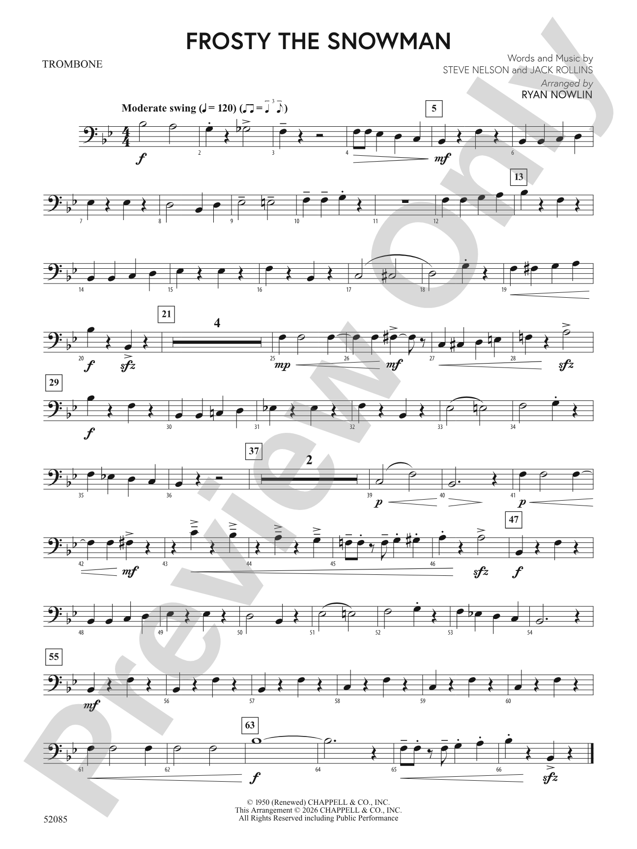 Frosty the Snowman: 1st Trombone