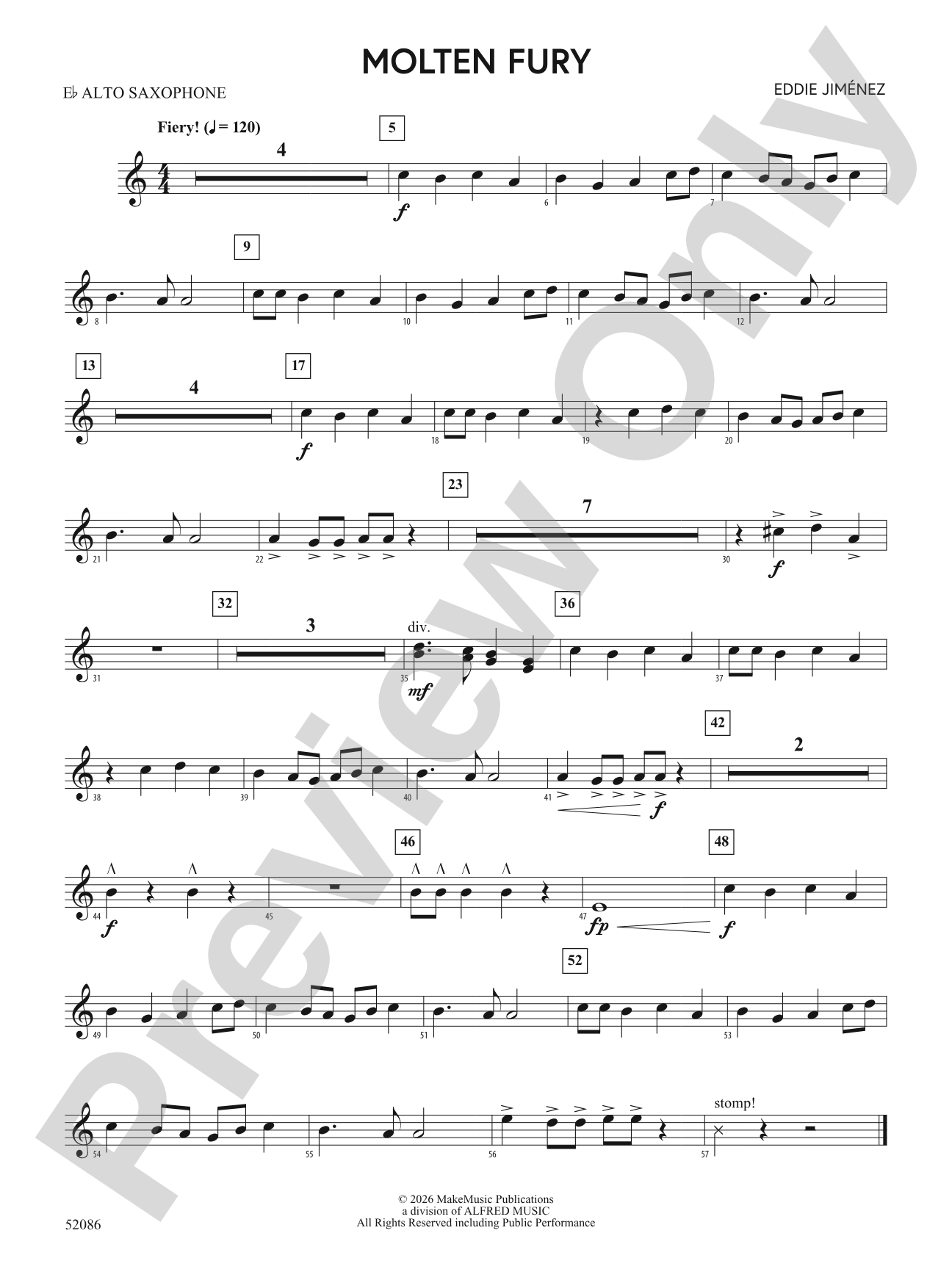 Molten Fury: E-flat Alto Saxophone