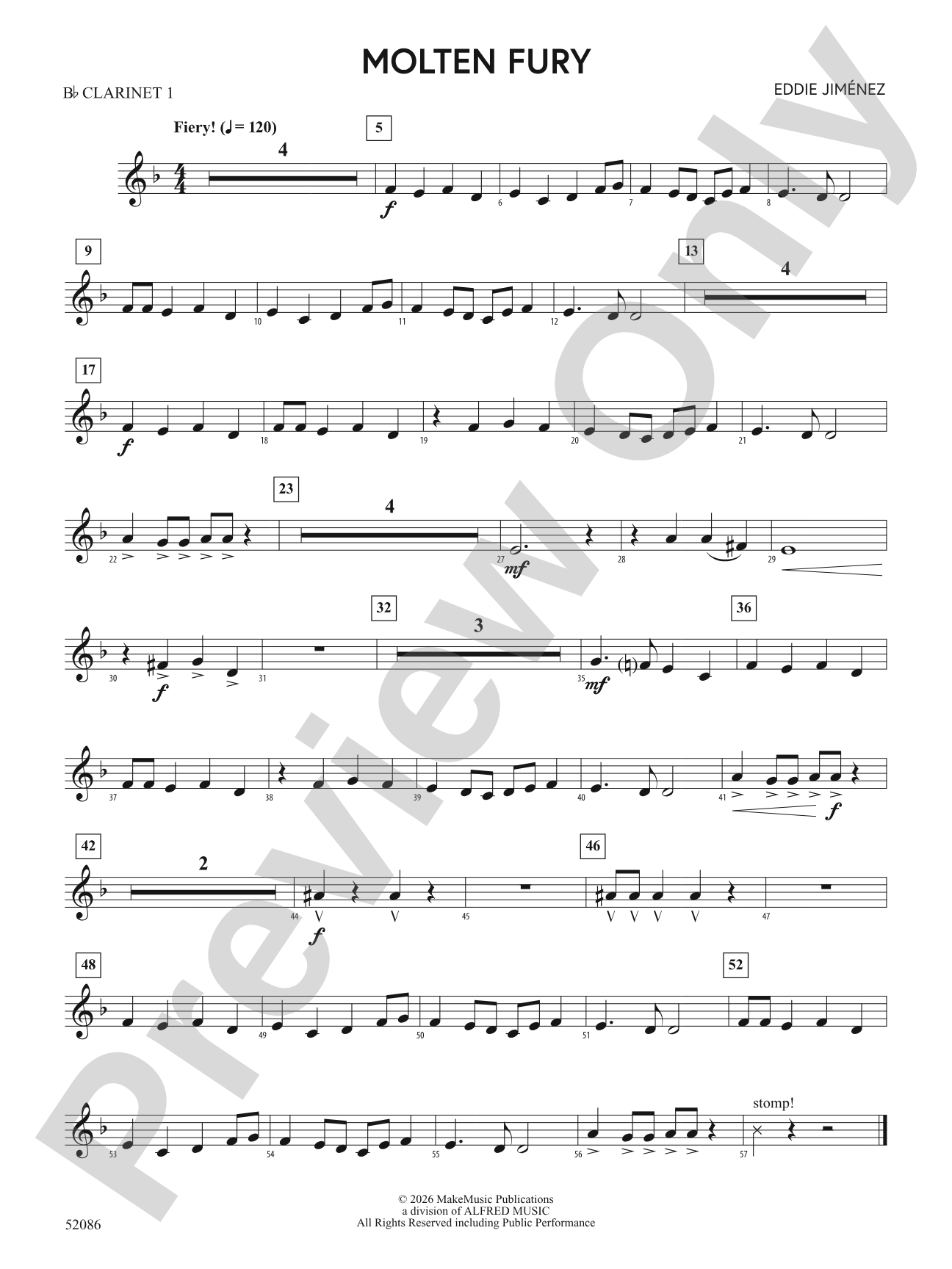 Molten Fury: 1st B-flat Clarinet