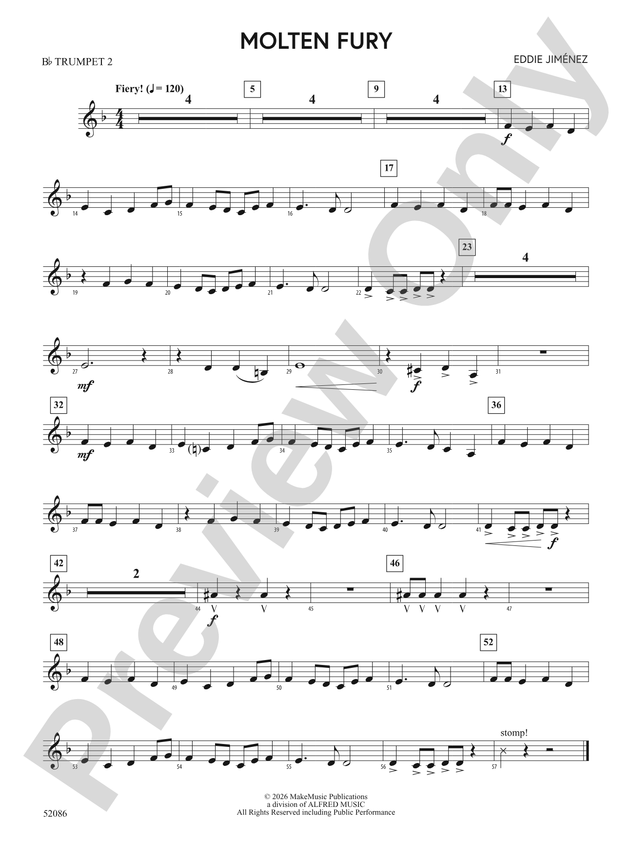 Molten Fury: 2nd B-flat Trumpet